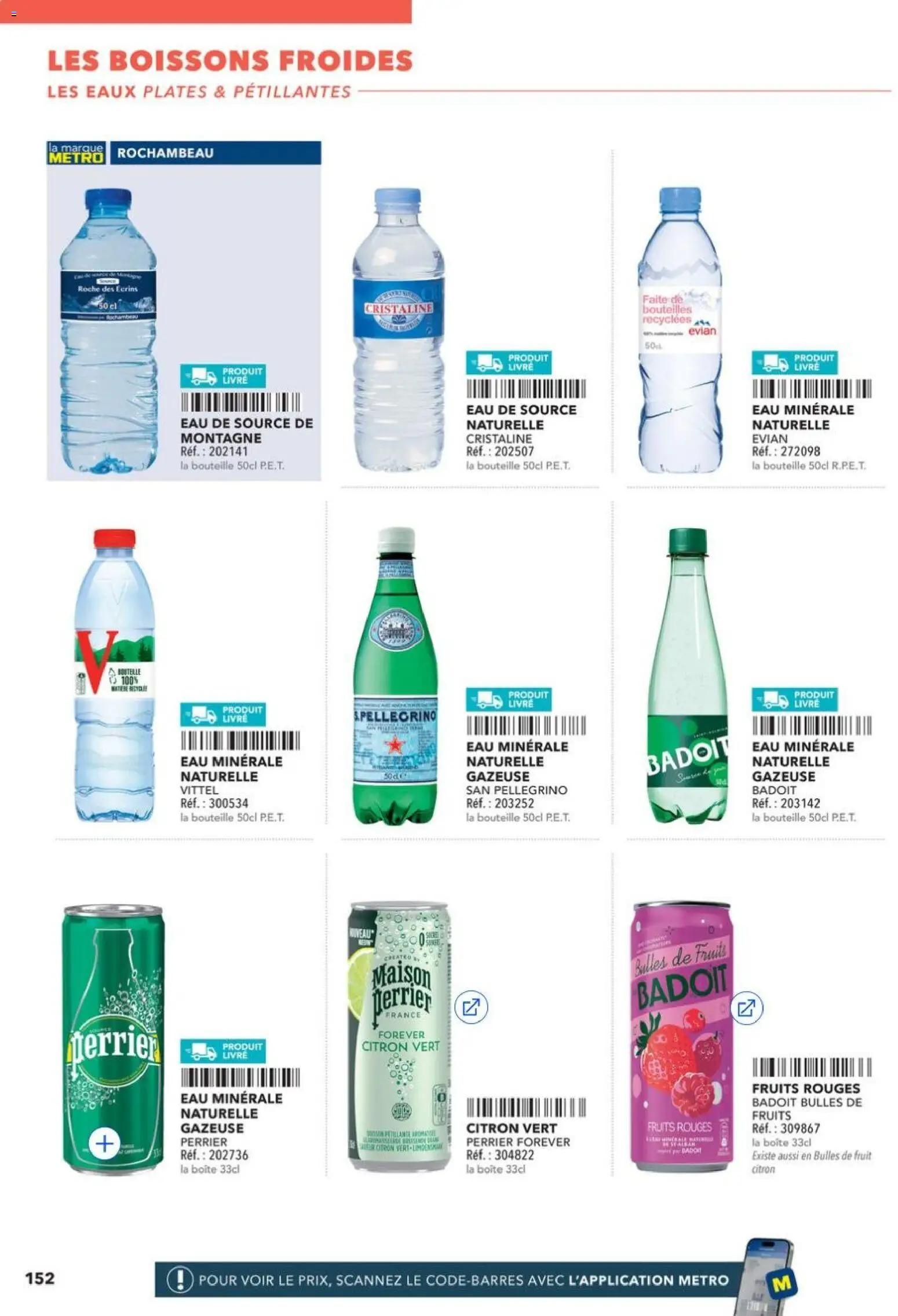 {H1} | Page: 152 | Produits: Eau minérale, Citron vert, Eau de source, Vittel