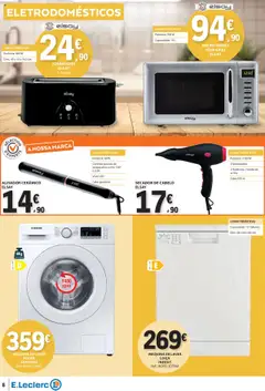 E.Leclerc - Folheto Não Alimentar │ válido de 11.09.2025 | Página: 8 | Produtos: Cabo, Máquina de lavar, Secador de cabelo, Torradeira