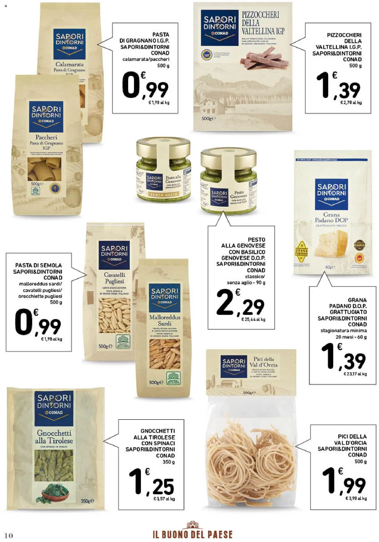 Volantino Conad del 29.01.2026 | Pagina: 10 | Prodotti: Pasta, Pesto, Orecchiette, Gnocchetti