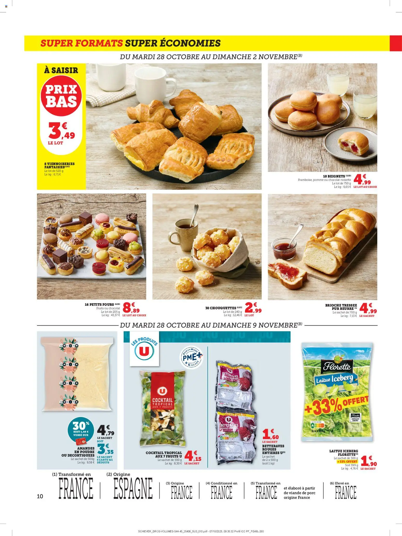 {H1} | Page: 10 | Produits: Pomme, Poudre, Chocolat, Porc