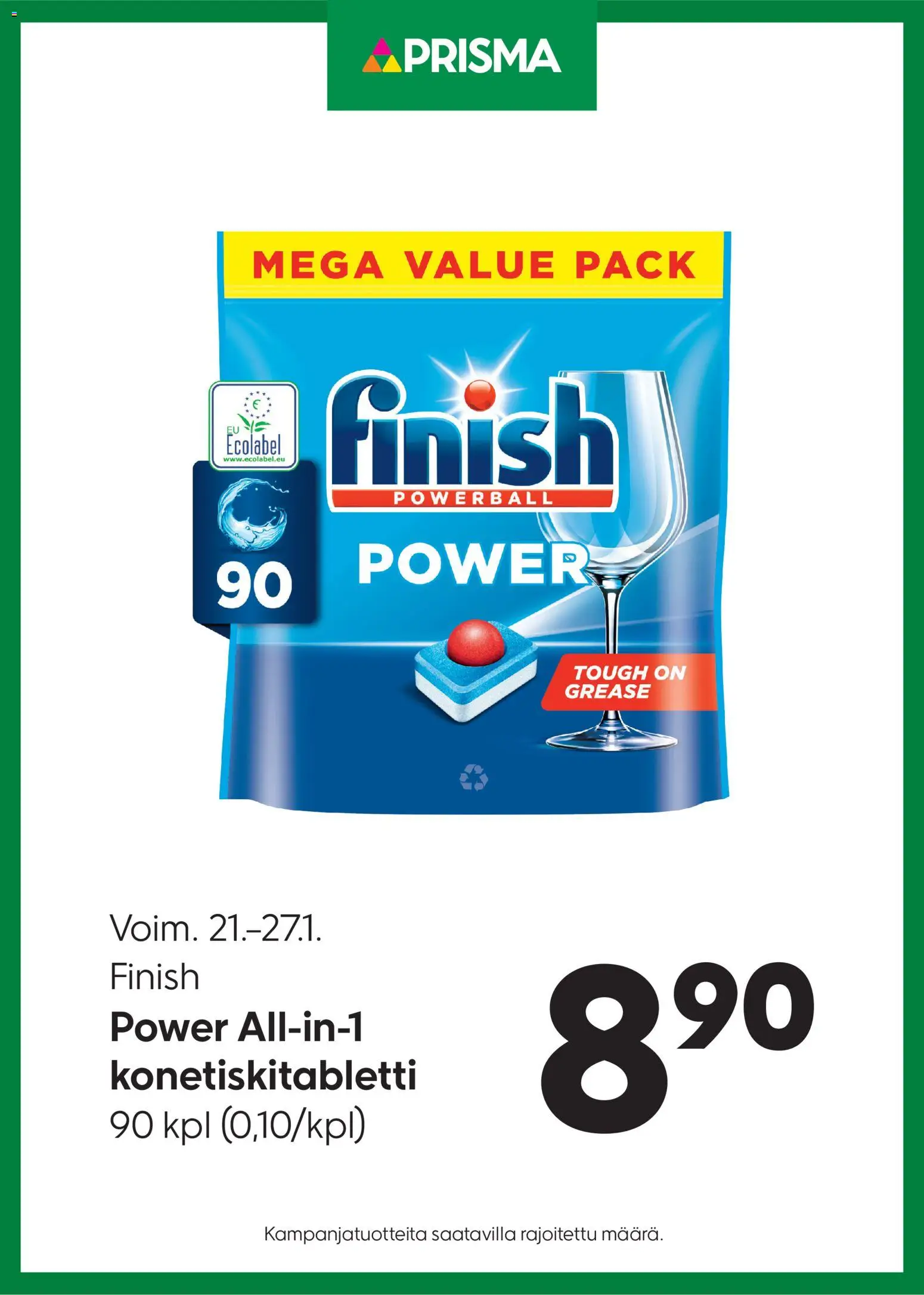 Prisma tarjoukset Finish konetiskitabletti – voimassa 21.01.2026 alkaen | Sivu: 1