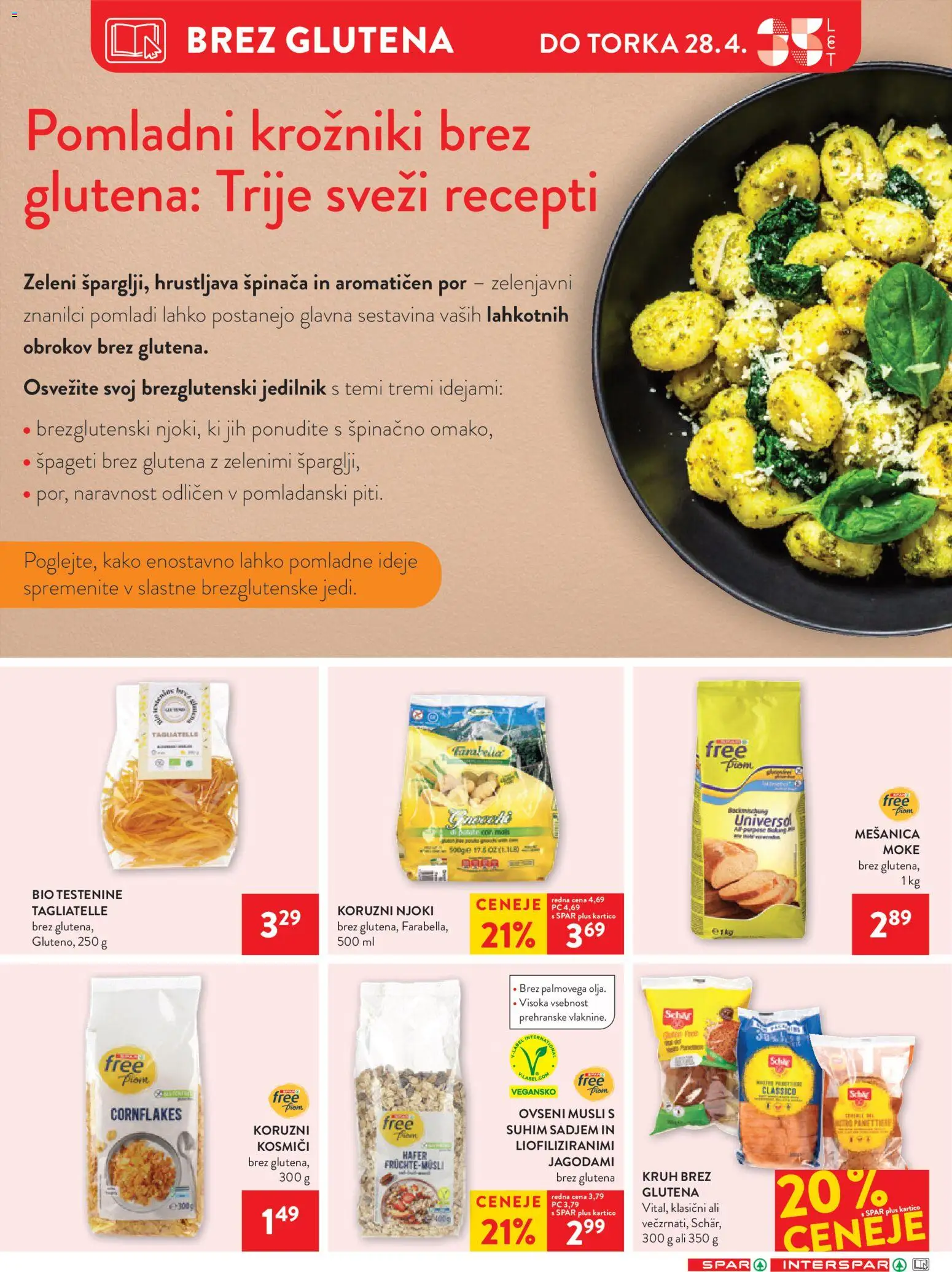 Novi Spar katalog ponudbe – veljaven od 22.04.2026 | Stran: 17 | Izdelki: Njoki, Kruh, Kosmici, Testenine