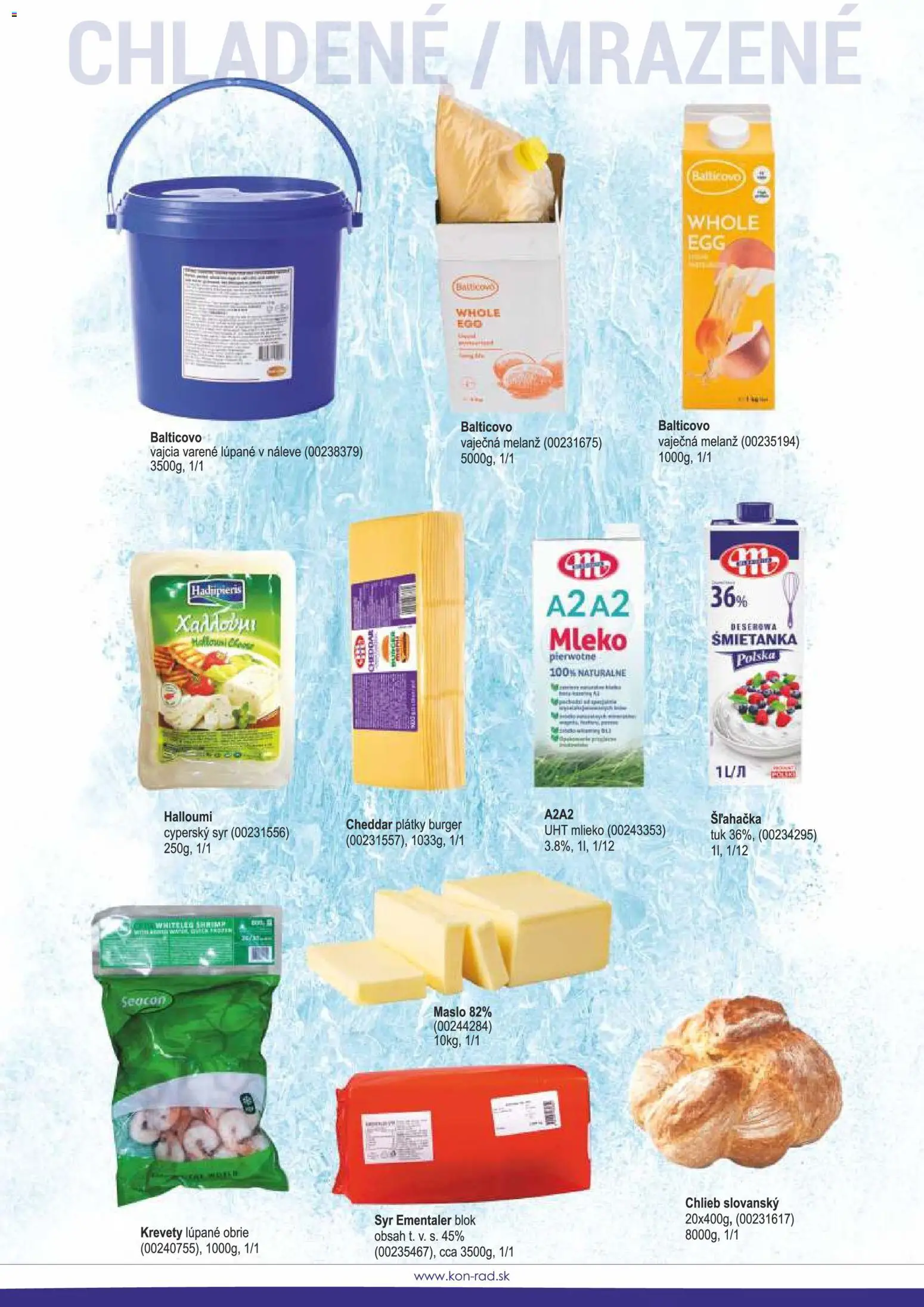 Nové KON - RAD akcie – leták je platný od 08.12.2025 | Strana: 61 | Produkty: Maslo, Vajcia, Chlieb, Šľahačka