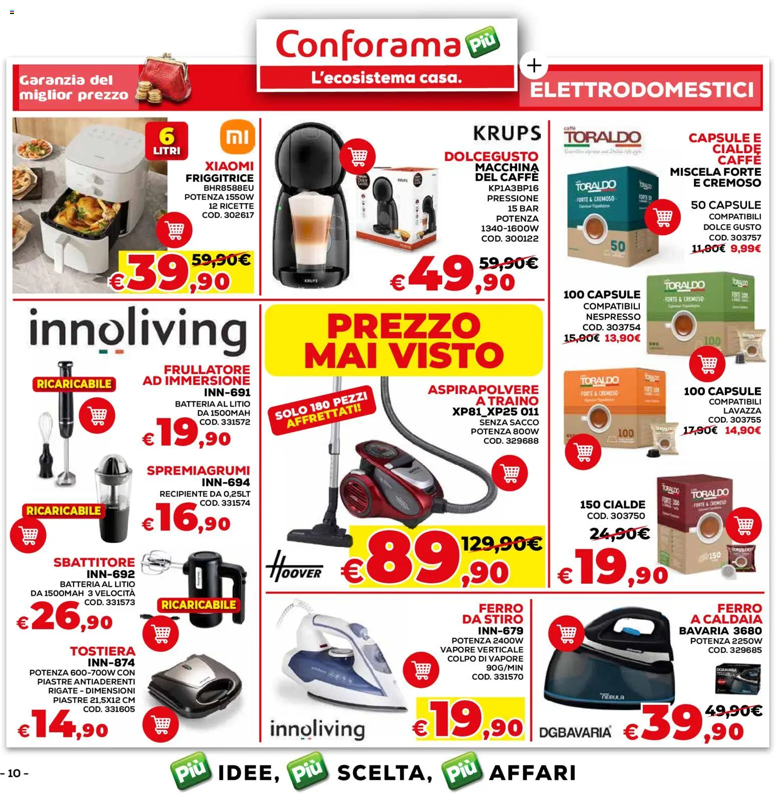 Volantino Conforama del 08.01.2026 | Pagina: 10 | Prodotti: Xiaomi, Sbattitore, Aspirapolvere, Ferro da stiro