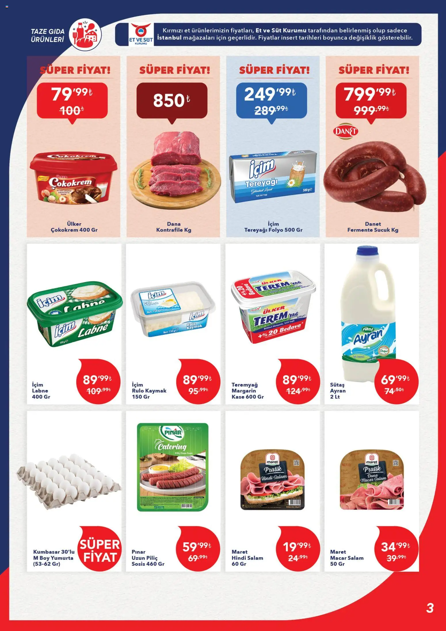 Kim Market Katalog - Marmara Insert - 13.11.2025 tarihinden itibaren geçerlidir | Sayfa: 3 | Ürünler: Süt, Tereyağı, Yumurta, Sucuk