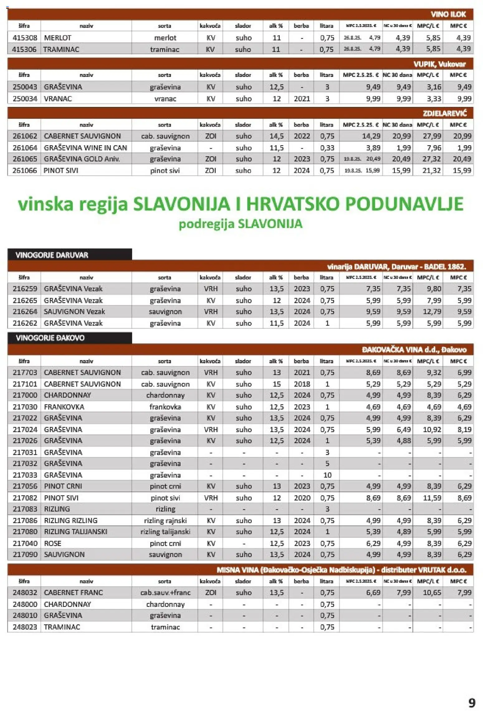 Vrutak katalog | vrijedi od 01.11.2025 | Stranica: 9 | Proizvodi: Vino