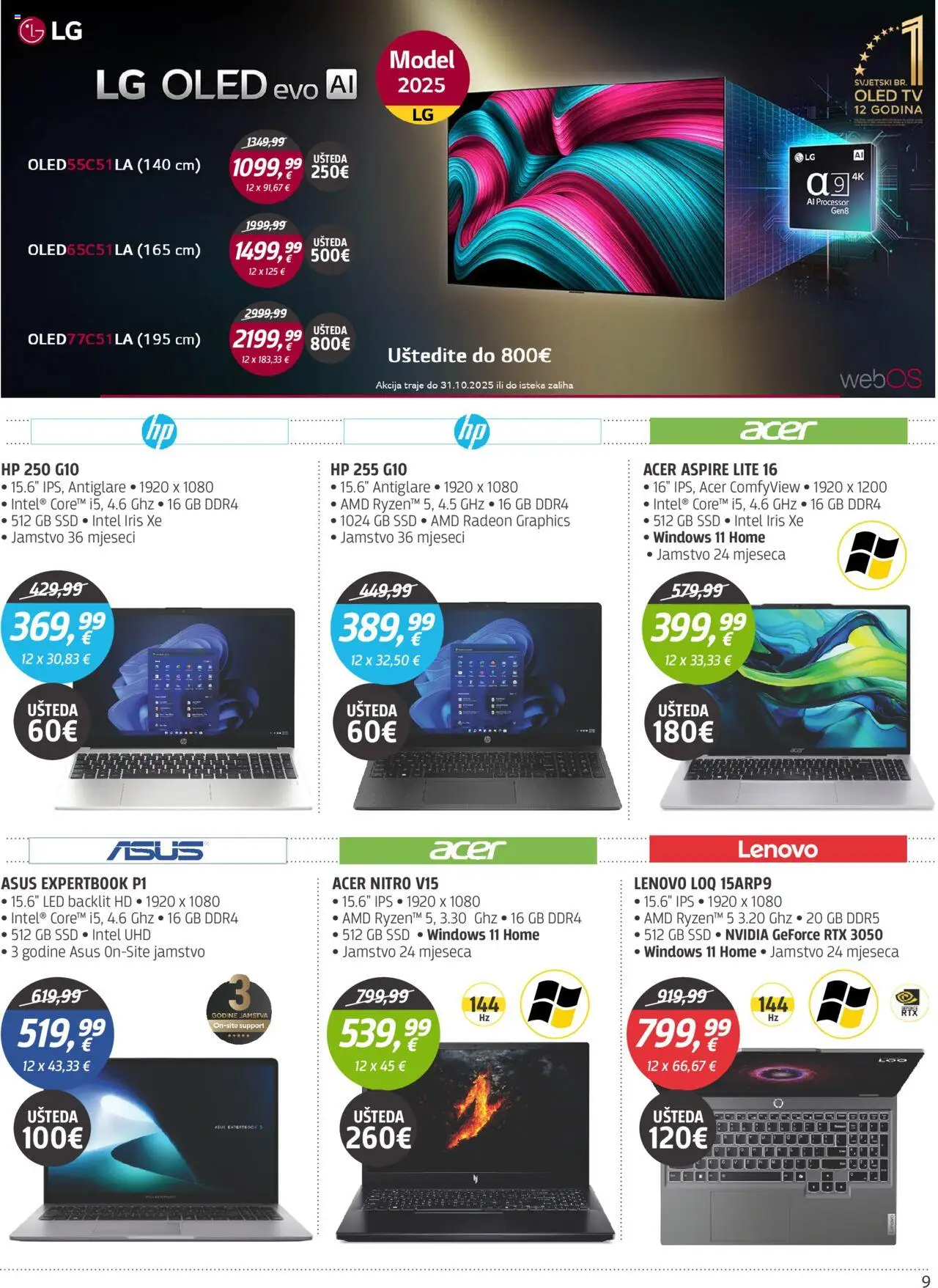 Centar Tehnike katalog | vrijedi od 20.10.2025 | Stranica: 9 | Proizvodi: Tv
