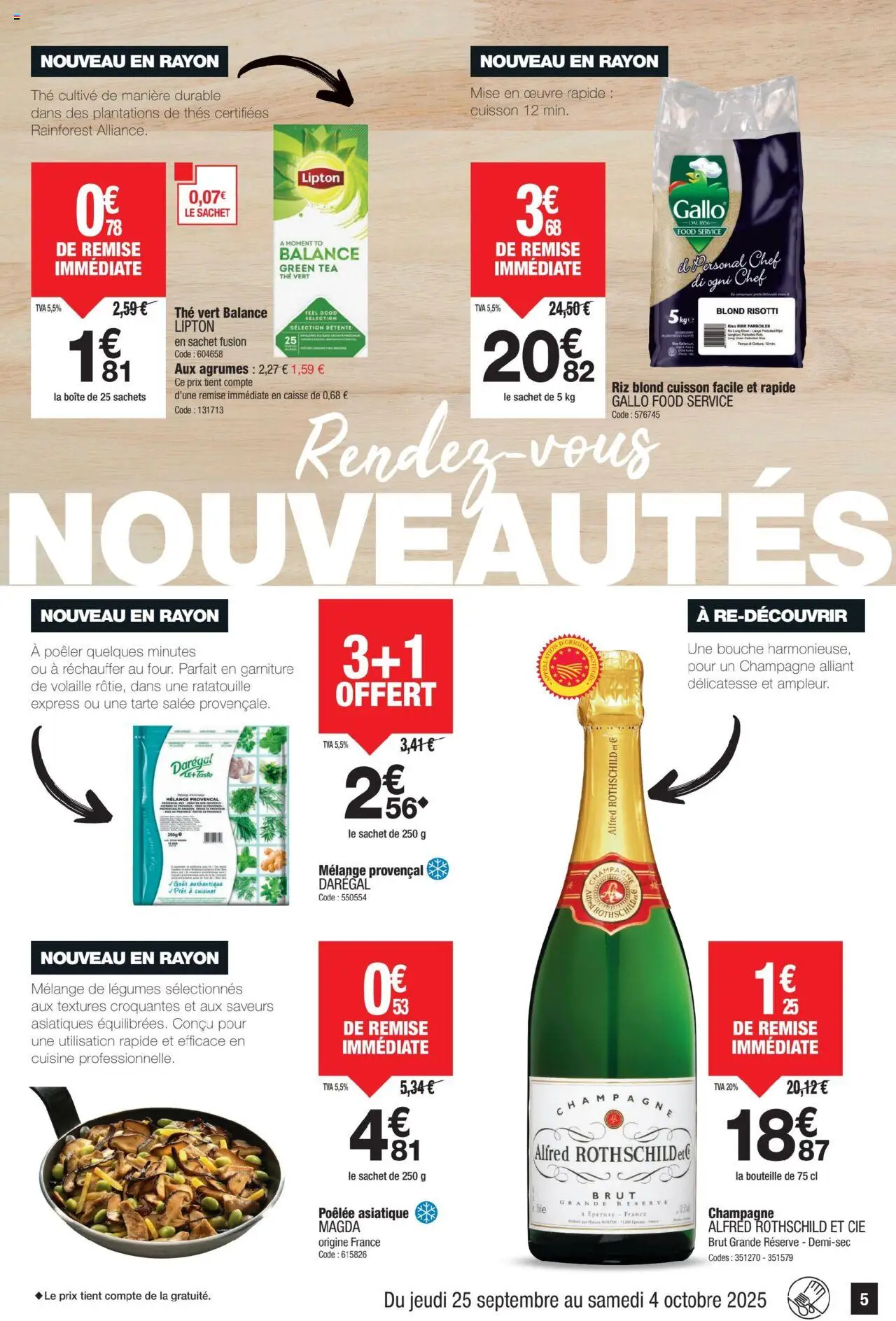  | Page: 5 | Produits: Volaille, Champagne, Riz, Thé