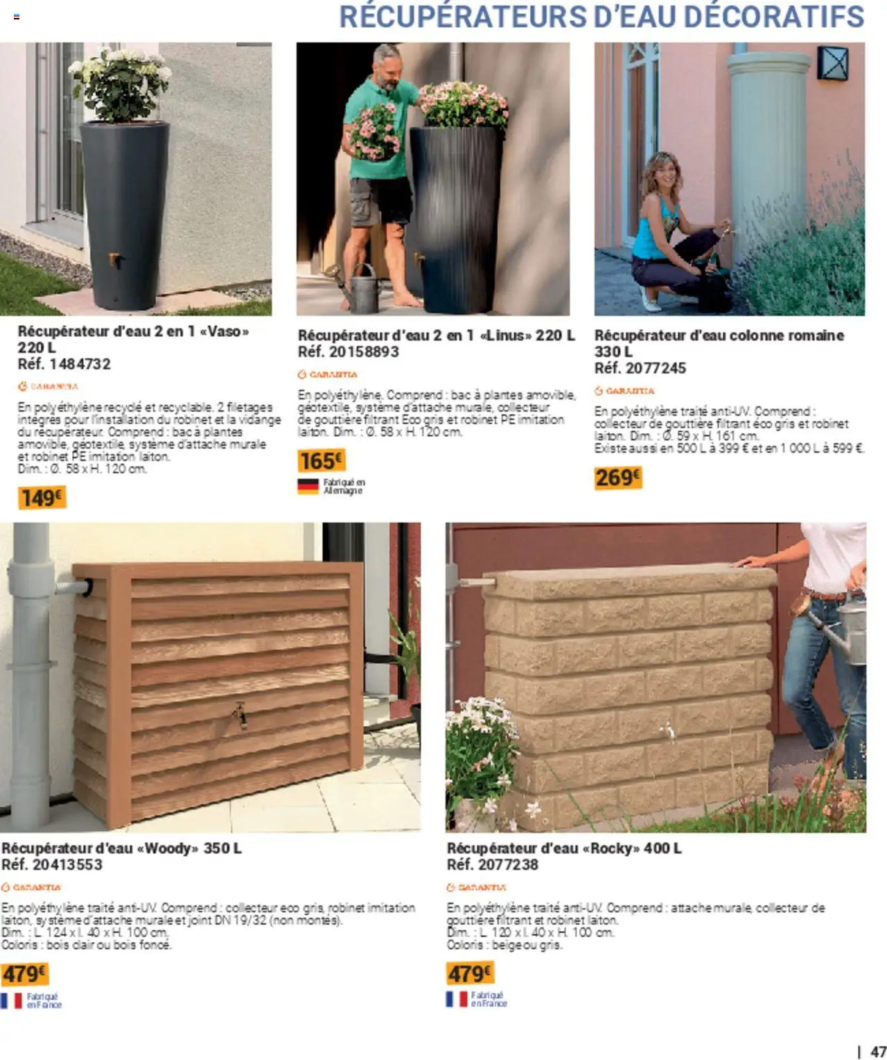  | Page: 47 | Produits: Robinet, Plantes, Gouttière, Récupérateur d'eau
