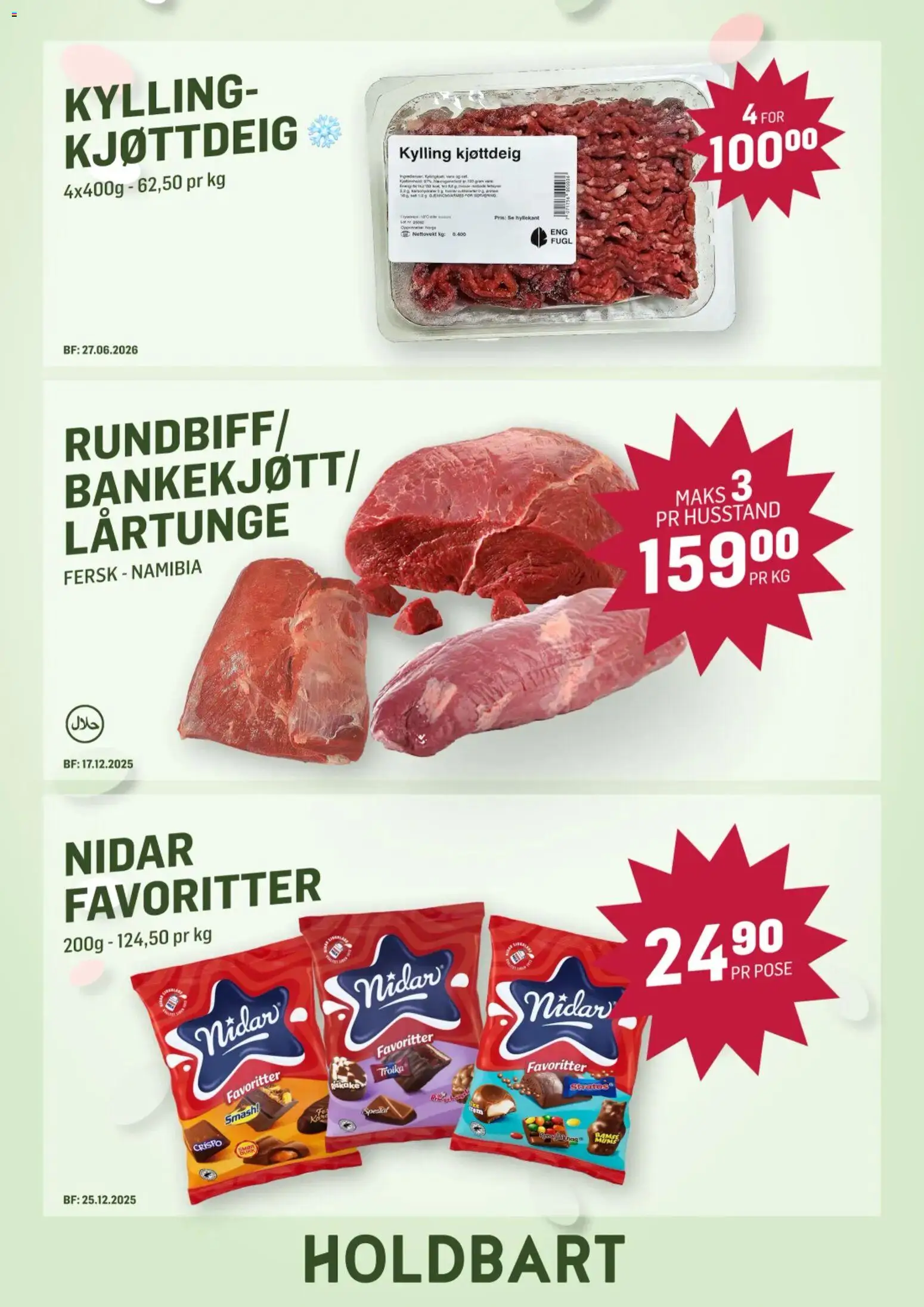 {H1} | Side: 2 | Produkter: Kylling, Kjøttdeig, Strandväska