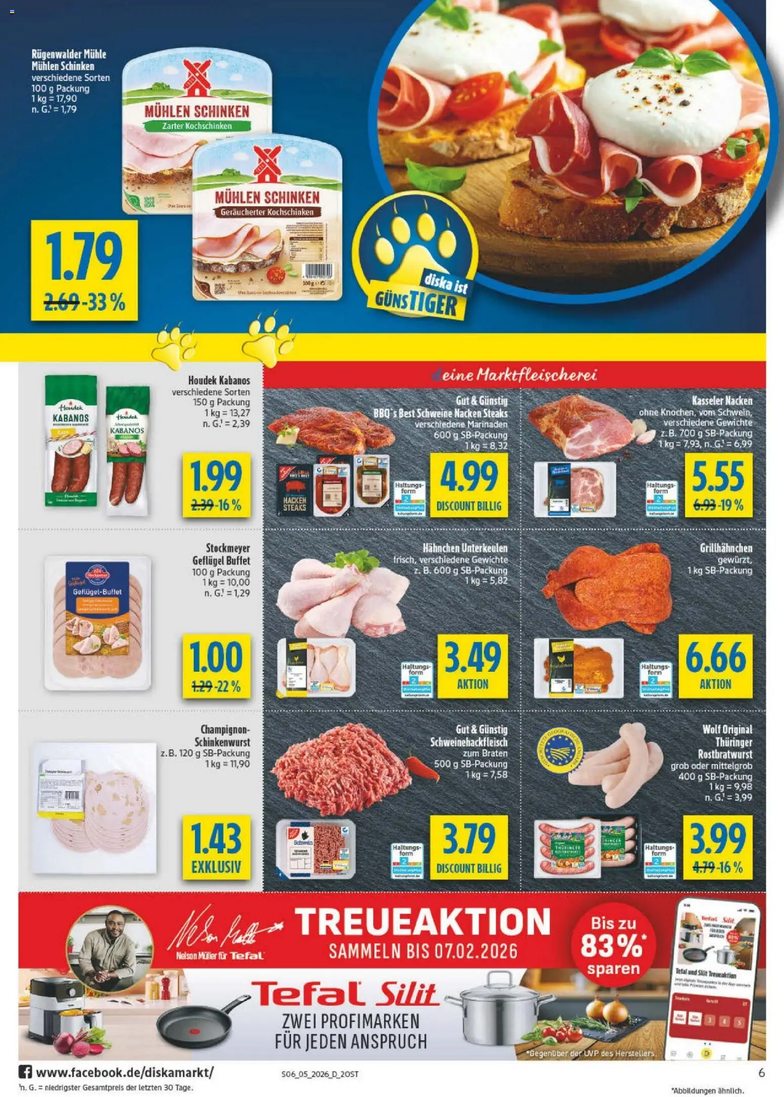 Diska - Diska Angebote Sachsen-Thüringen KW05 – gültig ab 26.01.2025 | Seite: 6 | Produkte: Mühle, Hahnchen, Kasseler nacken, Schinken