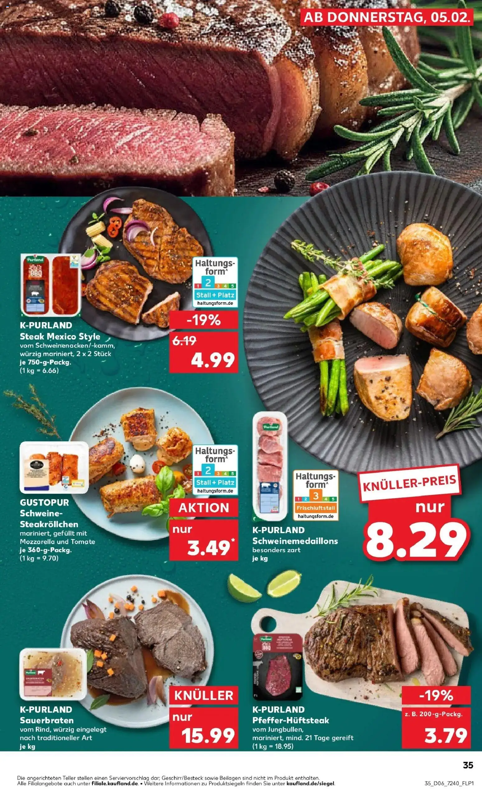 Kaufland prospekt Siegen	 – gültig ab 09.02.2026 | Seite: 35 | Produkte: Mozzarella, Steak