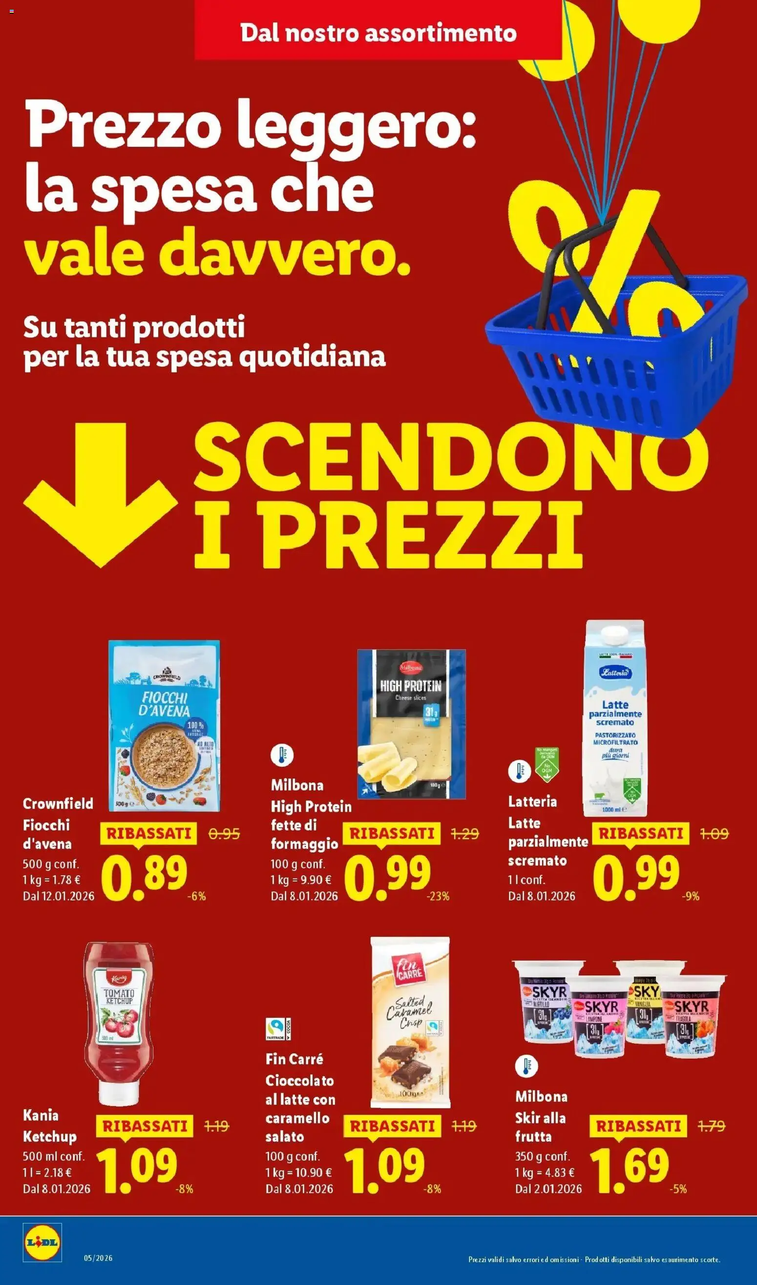 Volantino Lidl del 22.01.2026 | Pagina: 14 | Prodotti: Cioccolato, Ketchup, Fiocchi, Latte