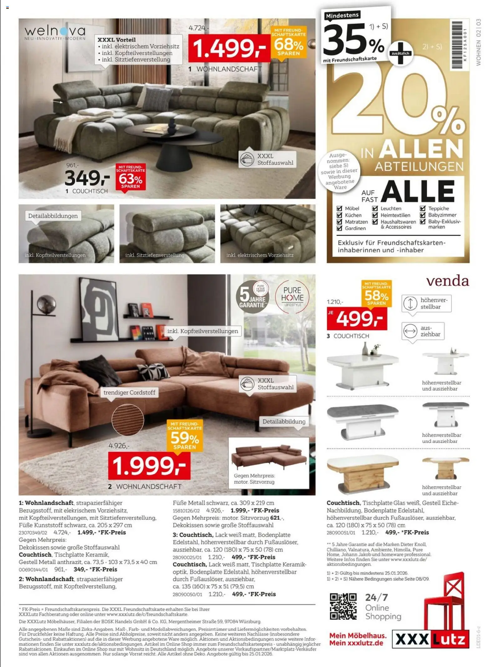 XXXL Lutz - Jubiläum – gültig ab 04.01.2026 | Seite: 3 | Produkte: Wohnlandschaft, Couchtisch, Kuchen