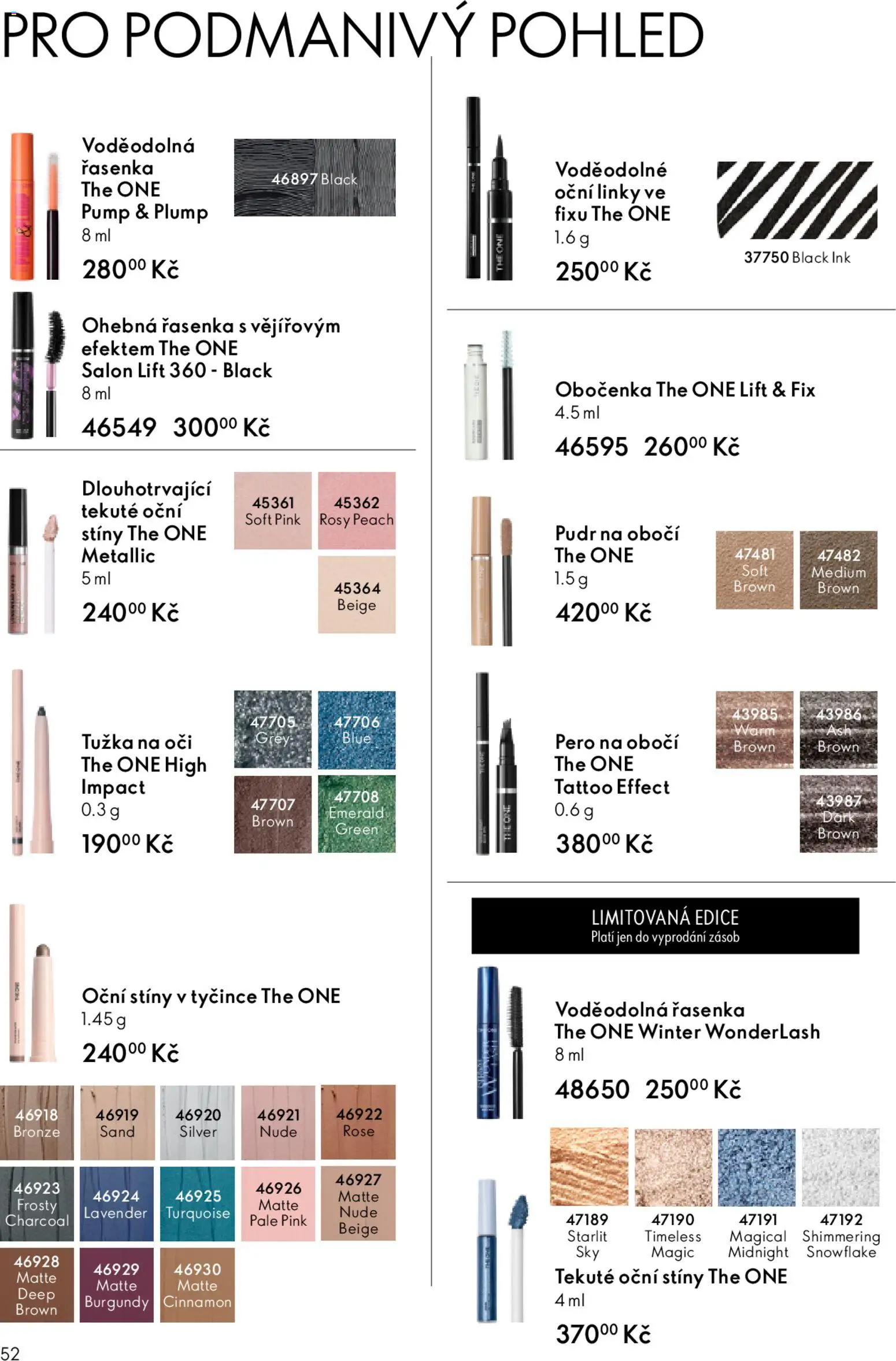 Oriflame katalog č.03/2026 od 11.02.2026 | Strana: 52 | Produkty: Oční linky, Pudr, Oční stíny, Tužka na oči