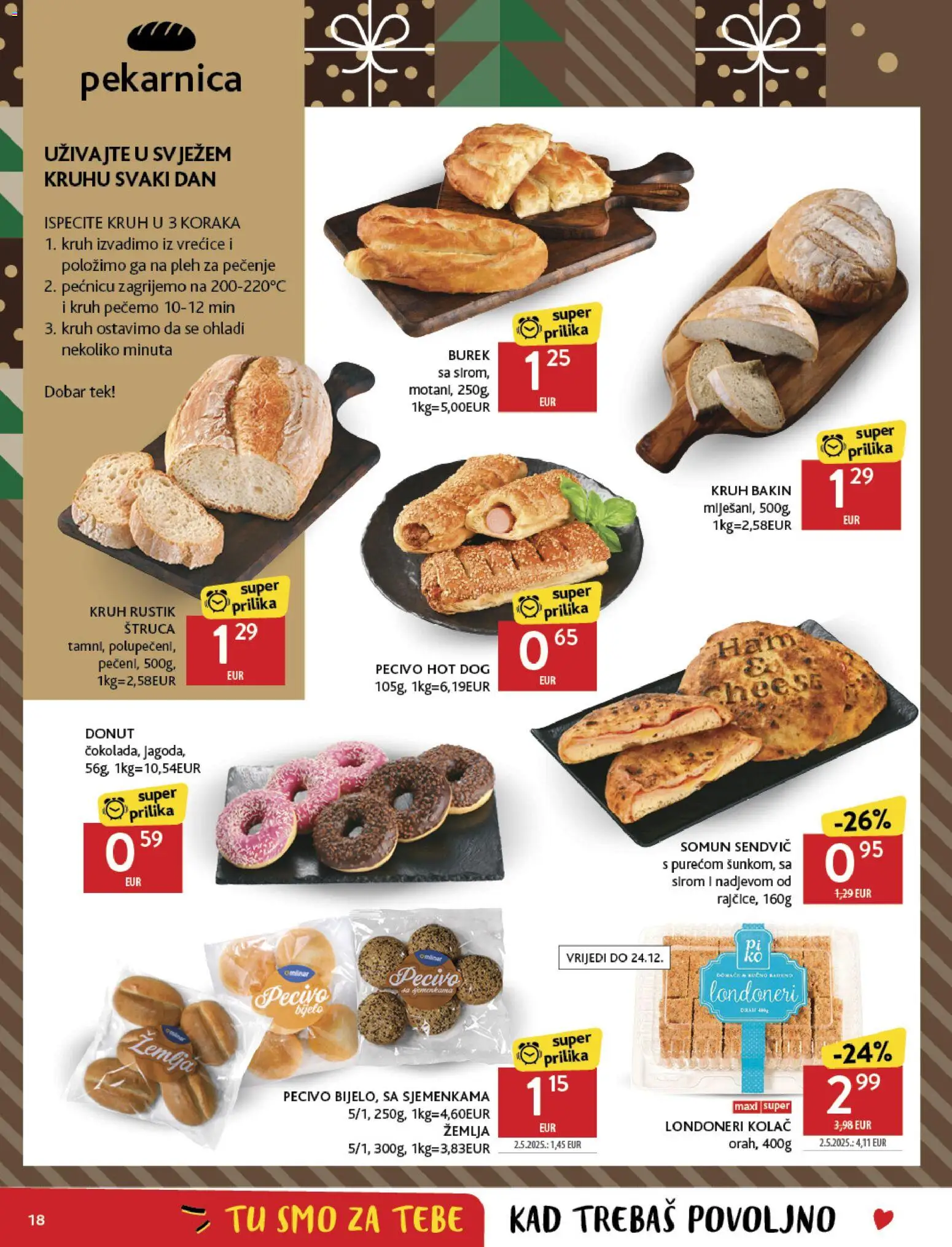 Konzum katalog | vrijedi od 26.11.2025 | Stranica: 18 | Proizvodi: Somun, Kruh, Burek, Pecivo