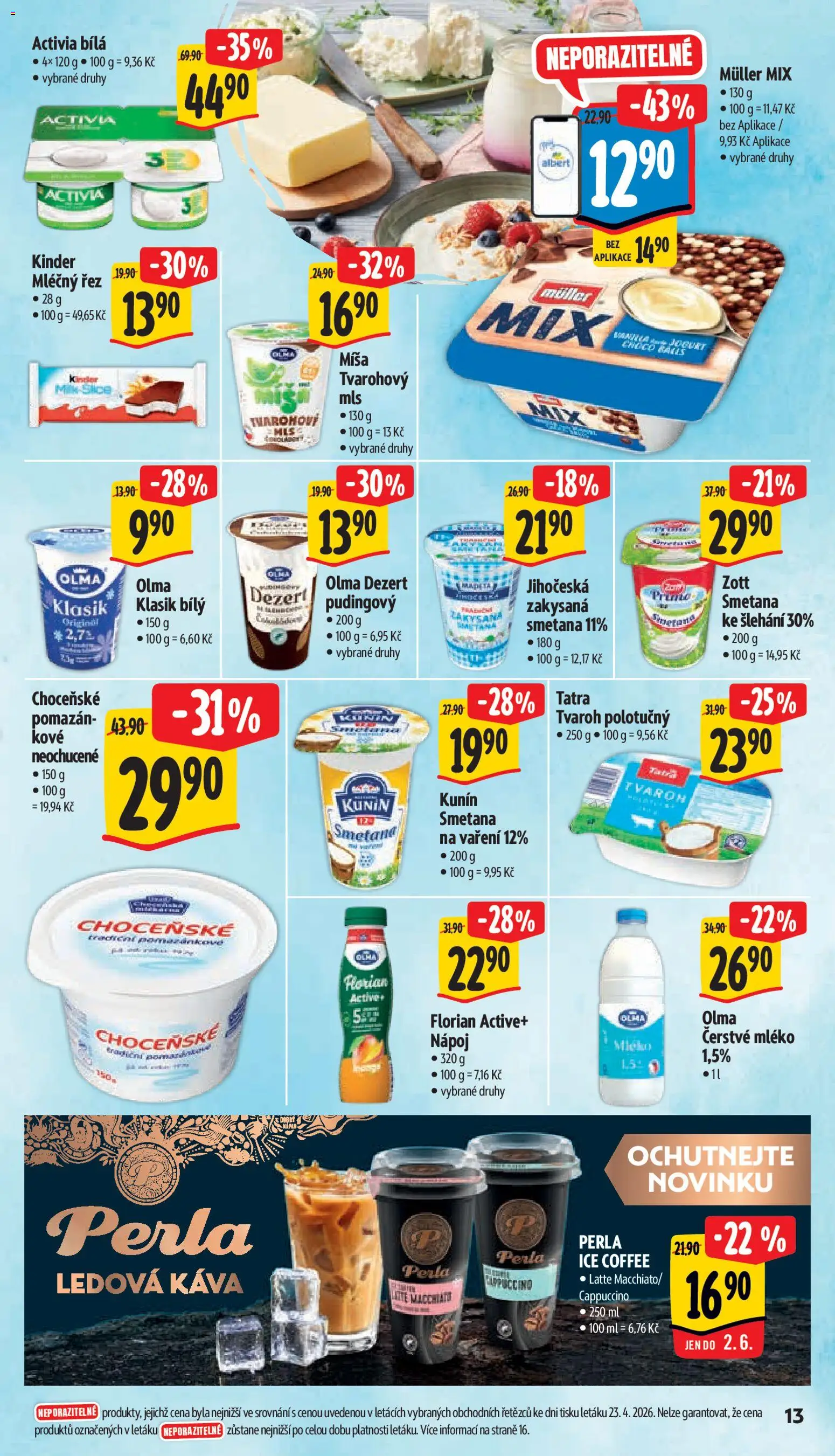Albert leták - Supermarket od 29.04.2026 | Strana: 21 | Produkty: Káva Perla, Ice coffee, Zakysaná smetana, Cappuccino