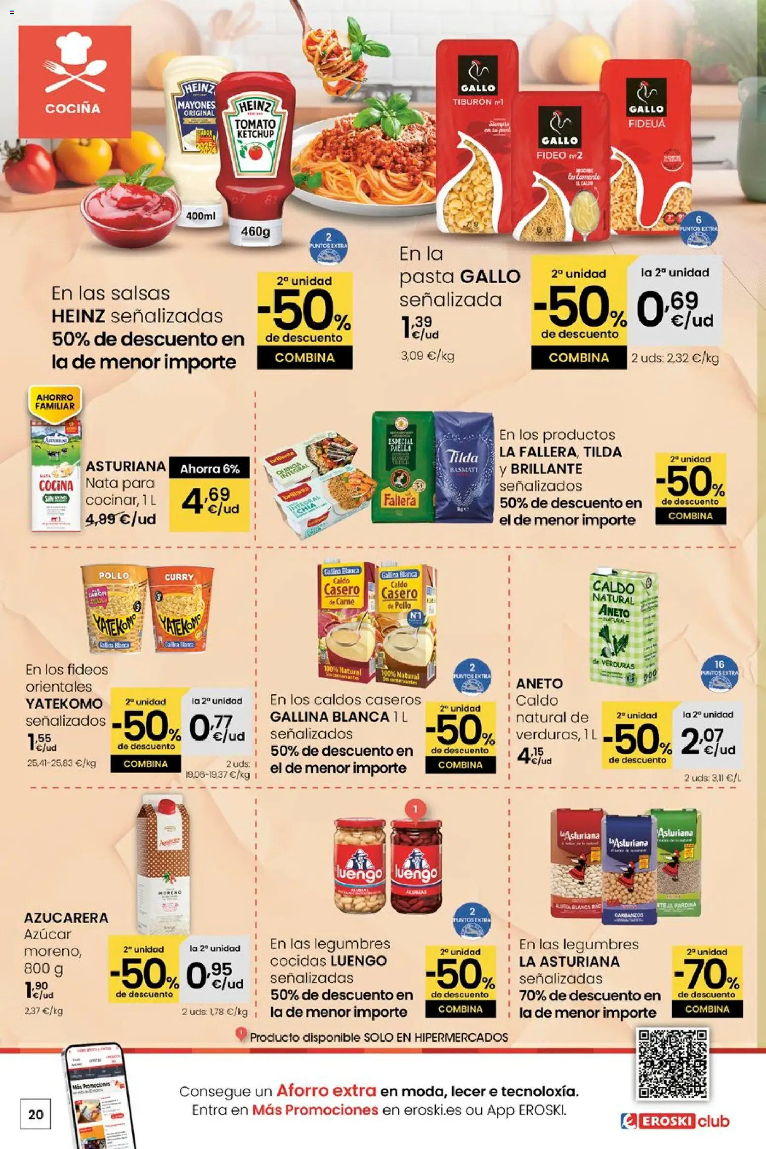 Eroski - Quen ben te quere farache aforrar │ válido desde el 15.01.2026 | Página: 20 | Productos: Carne de pollo, Fideos, Pasta, Cocina