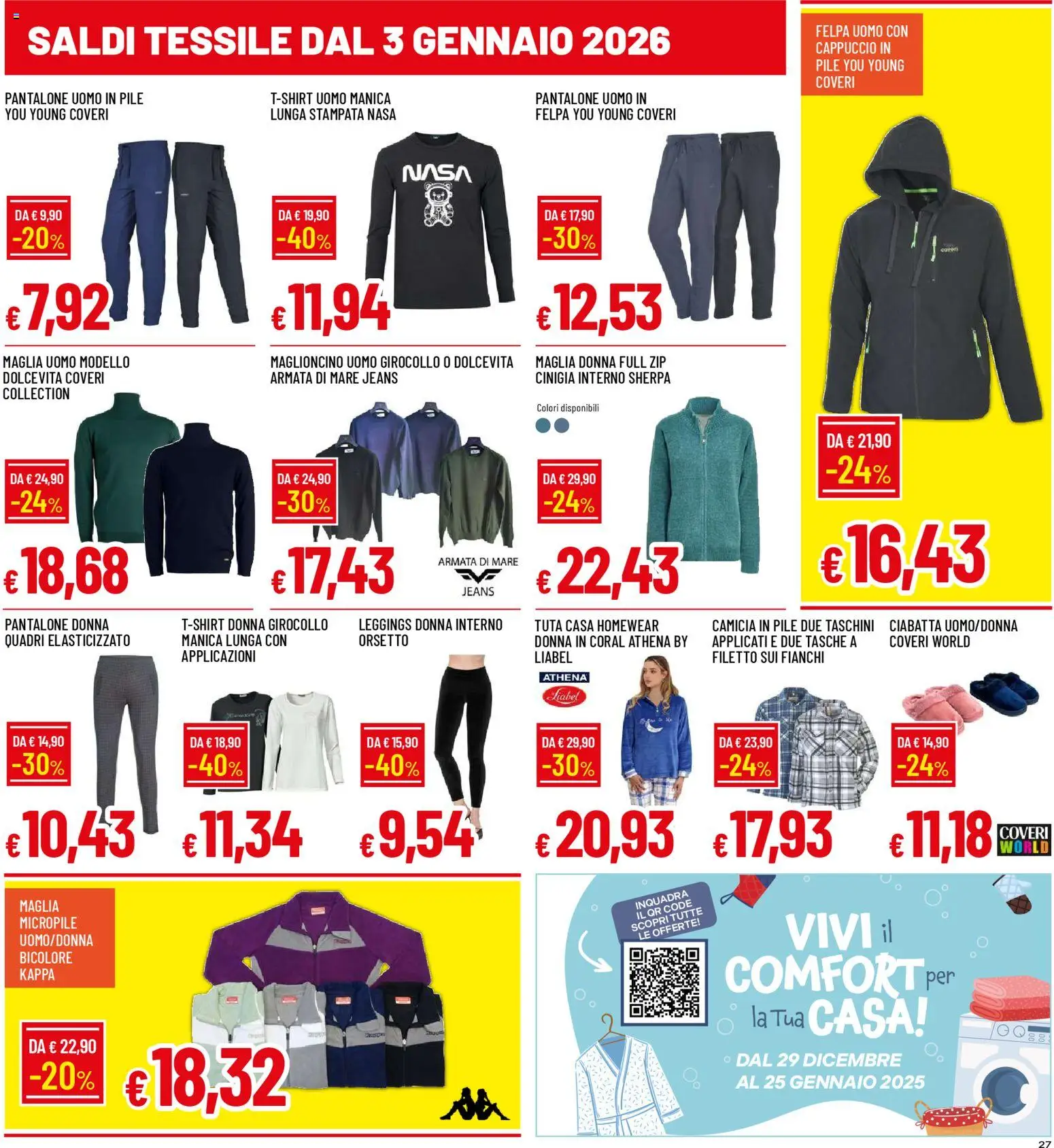 Volantino Galassia del 02.01.2026 | Pagina: 27 | Prodotti: Pile, Camicia, Leggings, Jeans
