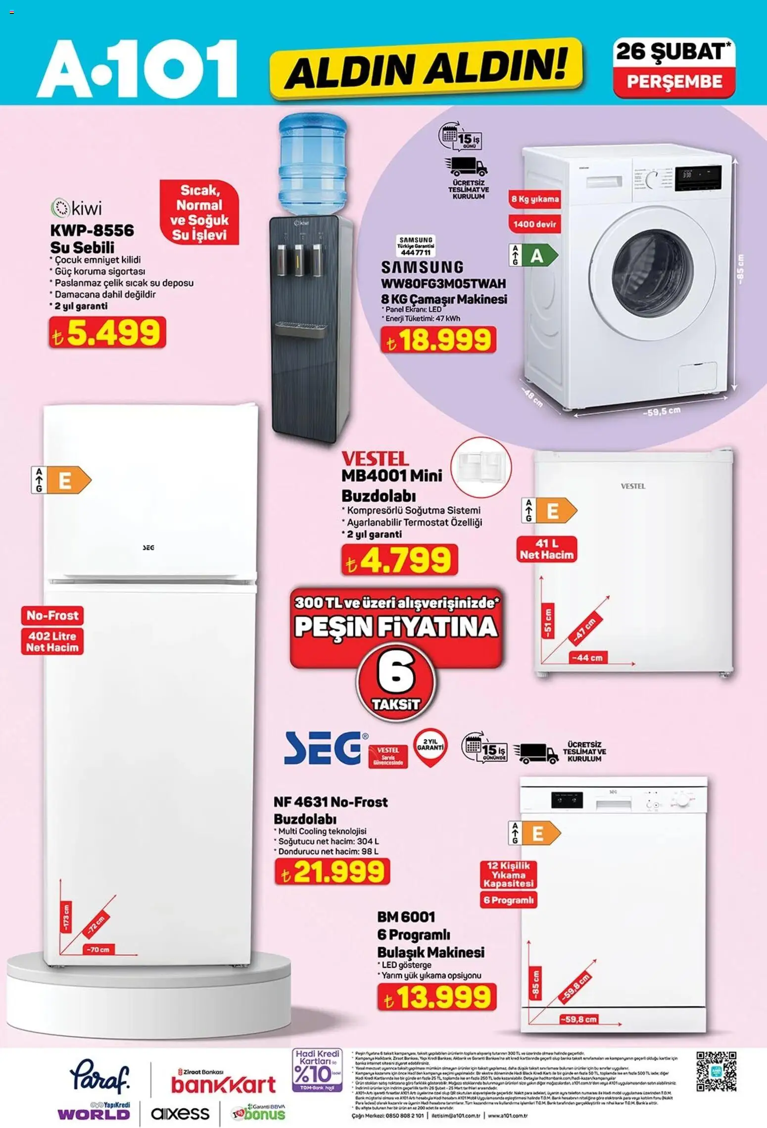 A101 Katalog Aldın Aldın - 26.02.2026 tarihinden itibaren geçerlidir | Sayfa: 7 | Ürünler: Telefon, Buzdolabı, Dondurucu, Bulaşık makinesi