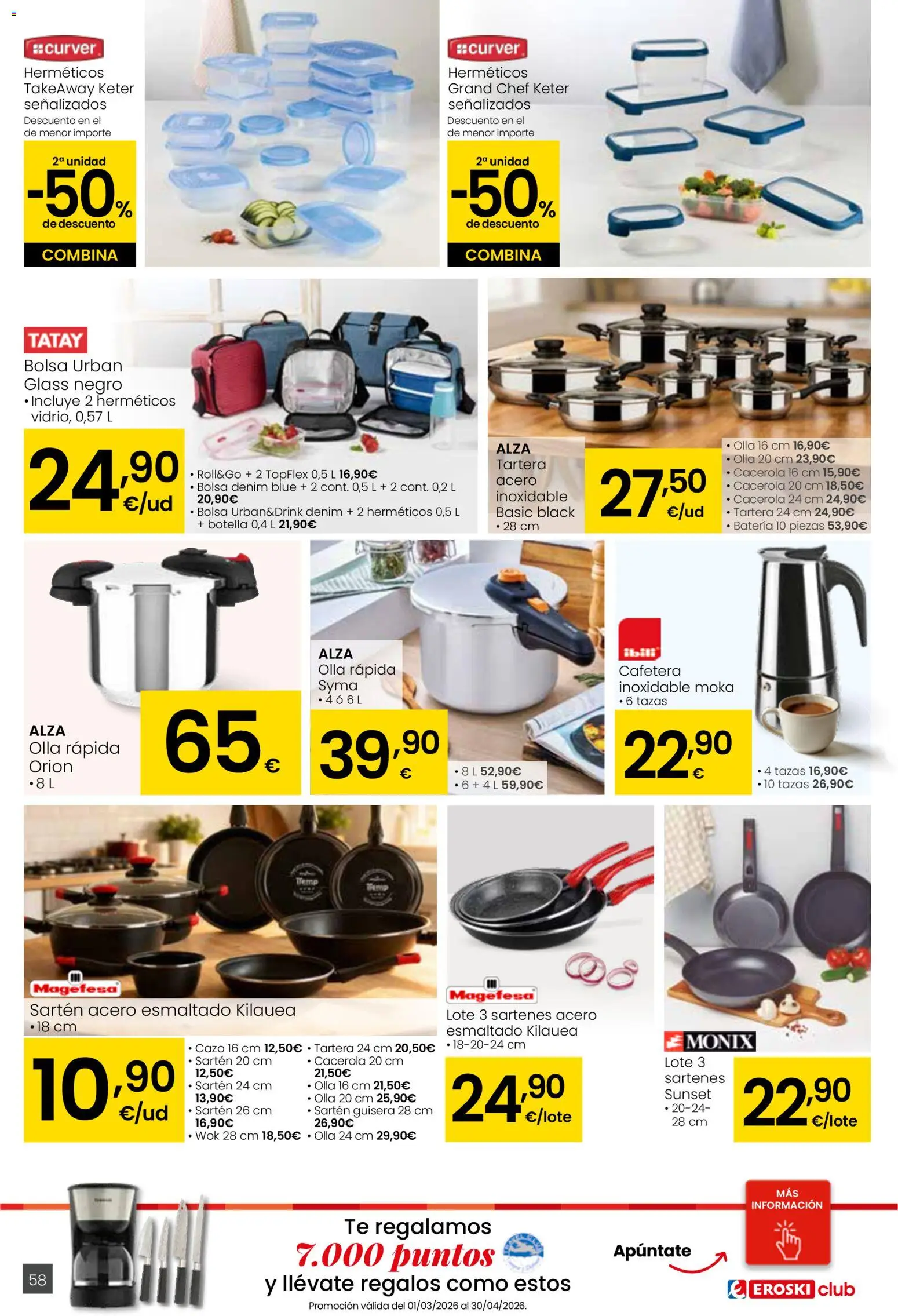 Eroski - Quieres ahorrar conmigo │ válido desde el 26.03.2026 | Página: 58 | Productos: Té, Bolsa, Cafetera, Batería