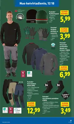 LIDL leidinys galioja nuo 15.12.2025 | Puslapis: 21 | Prekių: Kepurė, Marškinėliai, Kelnes, Pirštines