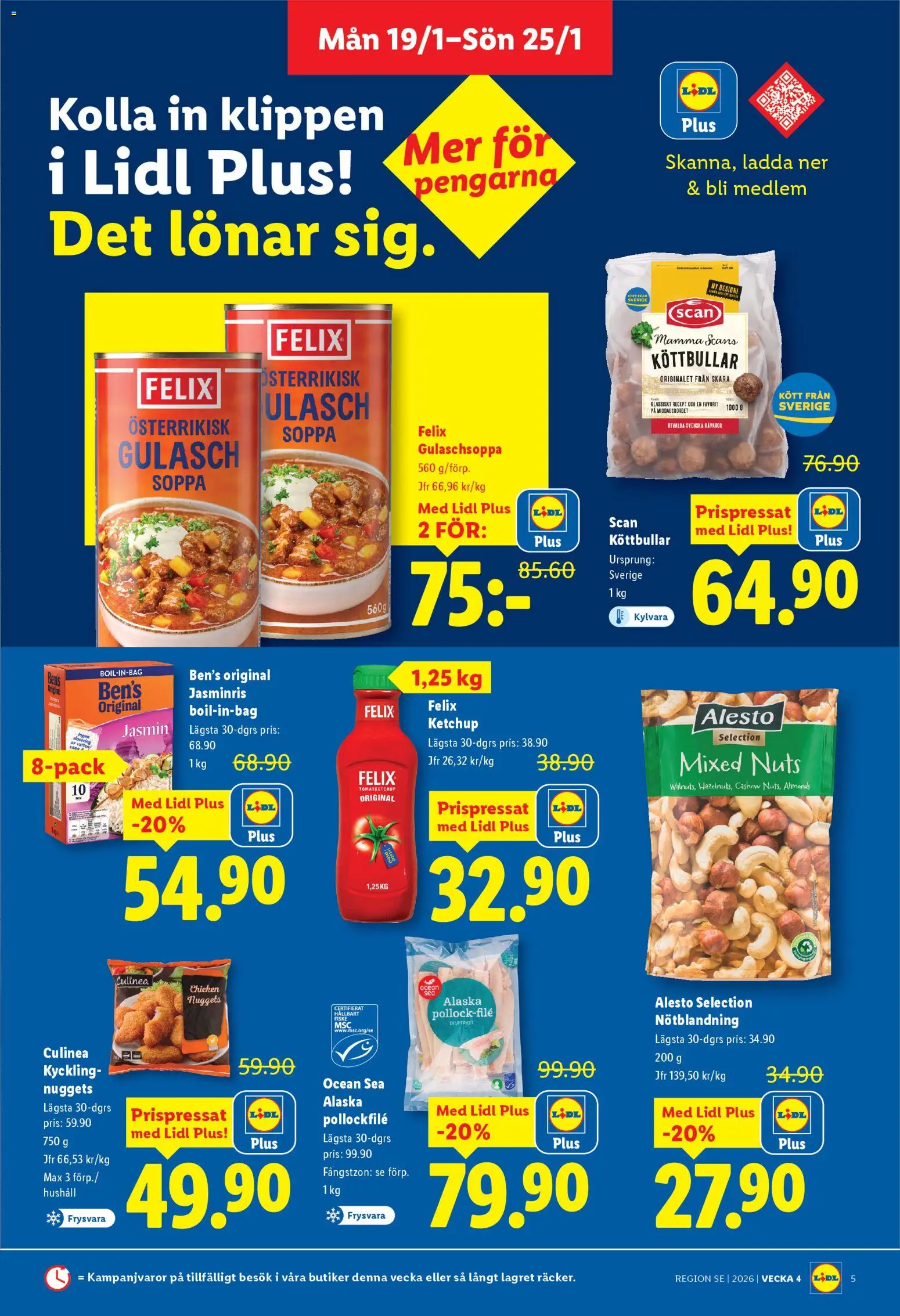 Lidl reklamblad aktuell från 19.01.2026 | Sida: 5 | Produkter: Köttbullar, Ketchup, Soppa