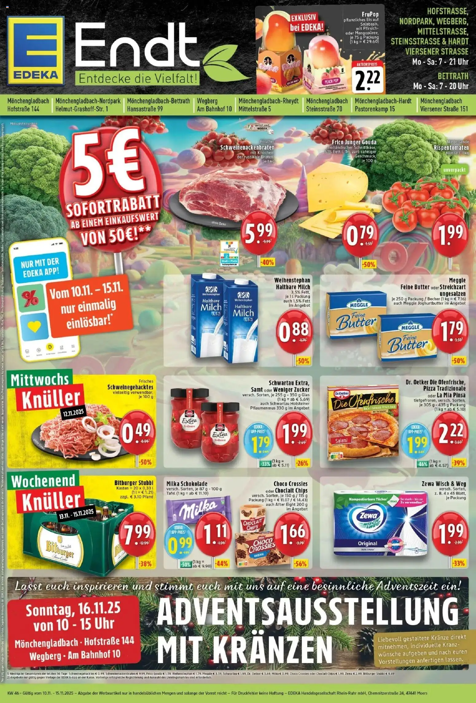 Edeka prospekt Mönchengladbach	 – gültig ab 10.11.2025 | Seite: 1 | Produkte: Milch, Schwartau samt, Gouda, Salami