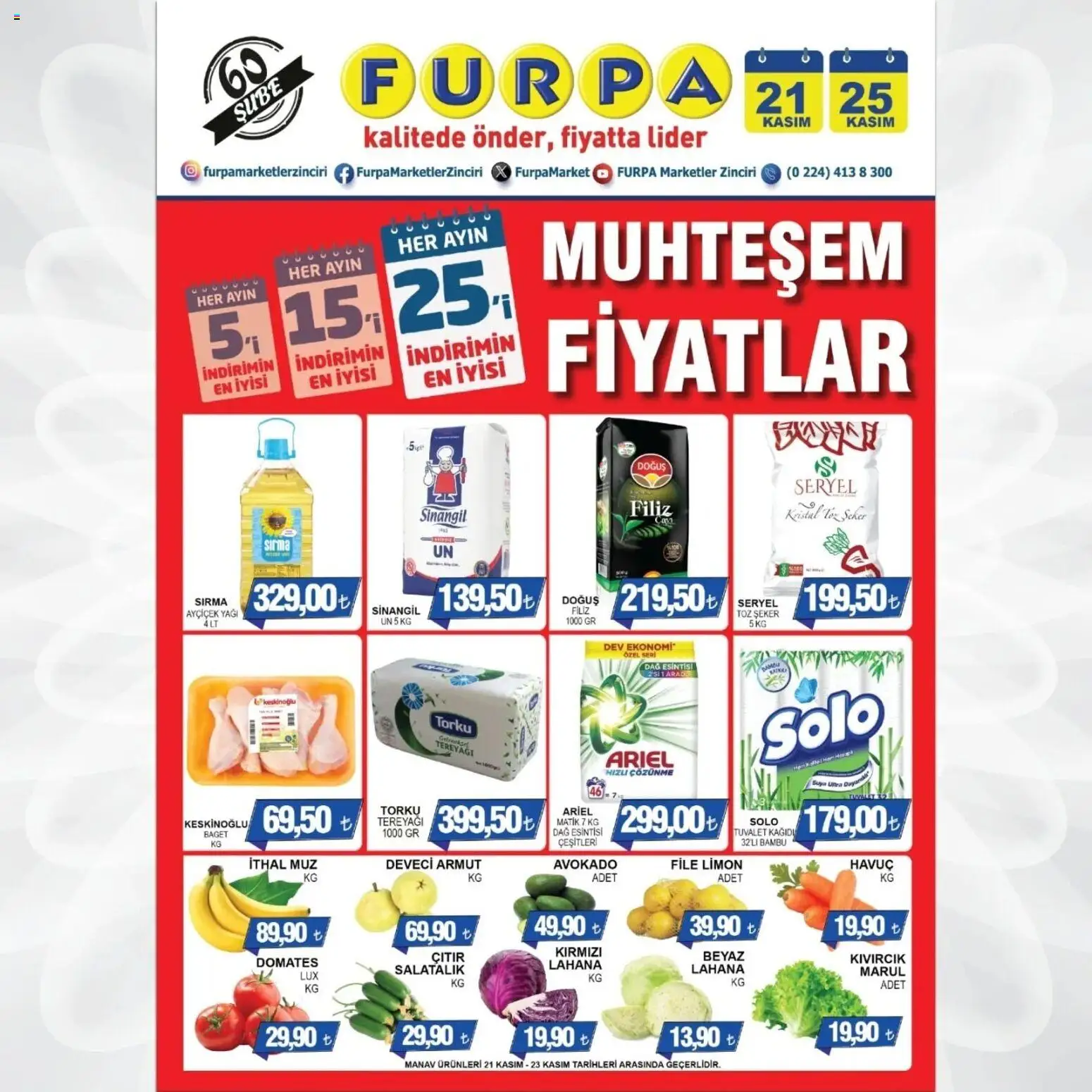 Furpa Katalog - 21.11.2025 tarihinden itibaren geçerlidir | Sayfa: 1 | Ürünler: Tuvalet, Salatalık, Tuvalet kağıdı, Marul