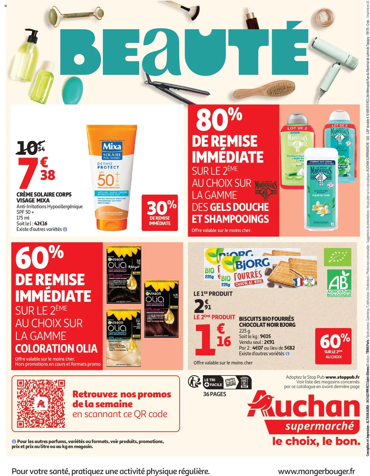 {H1} | Page: 36 | Produits: Coloration, Crème solaire, Douche, Biscuits