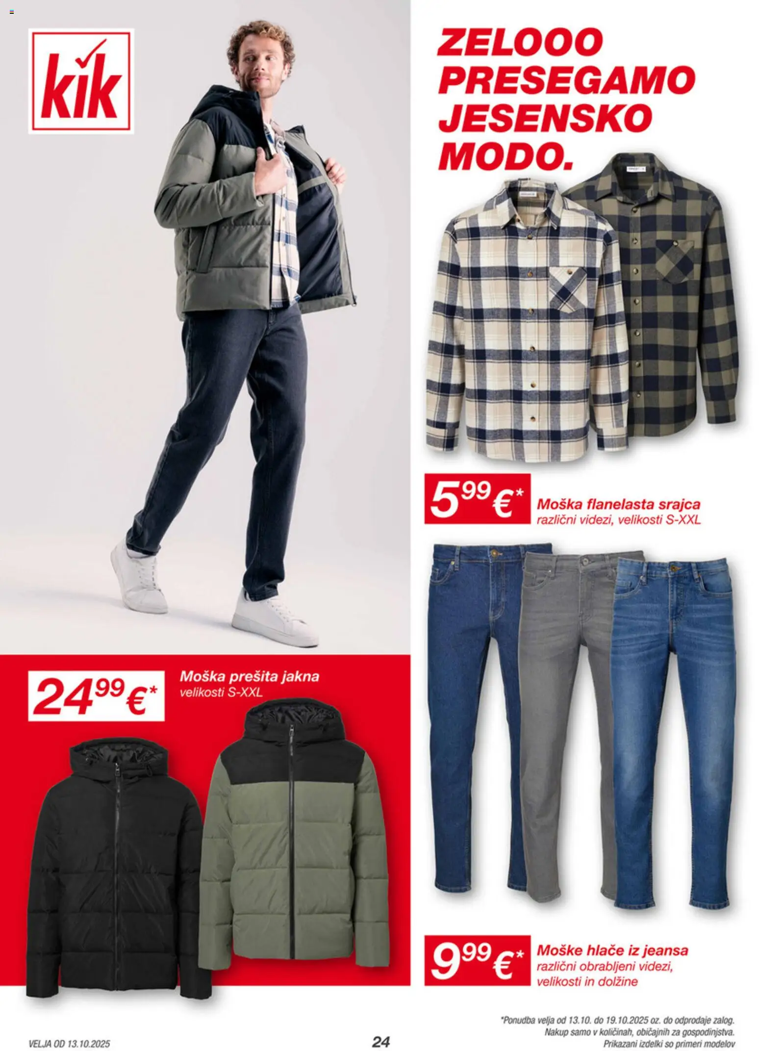 Novi Kik katalog ponudbe – veljaven od 13.10.2025 | Stran: 24 | Izdelki: Srajca, Jakna, Hlace