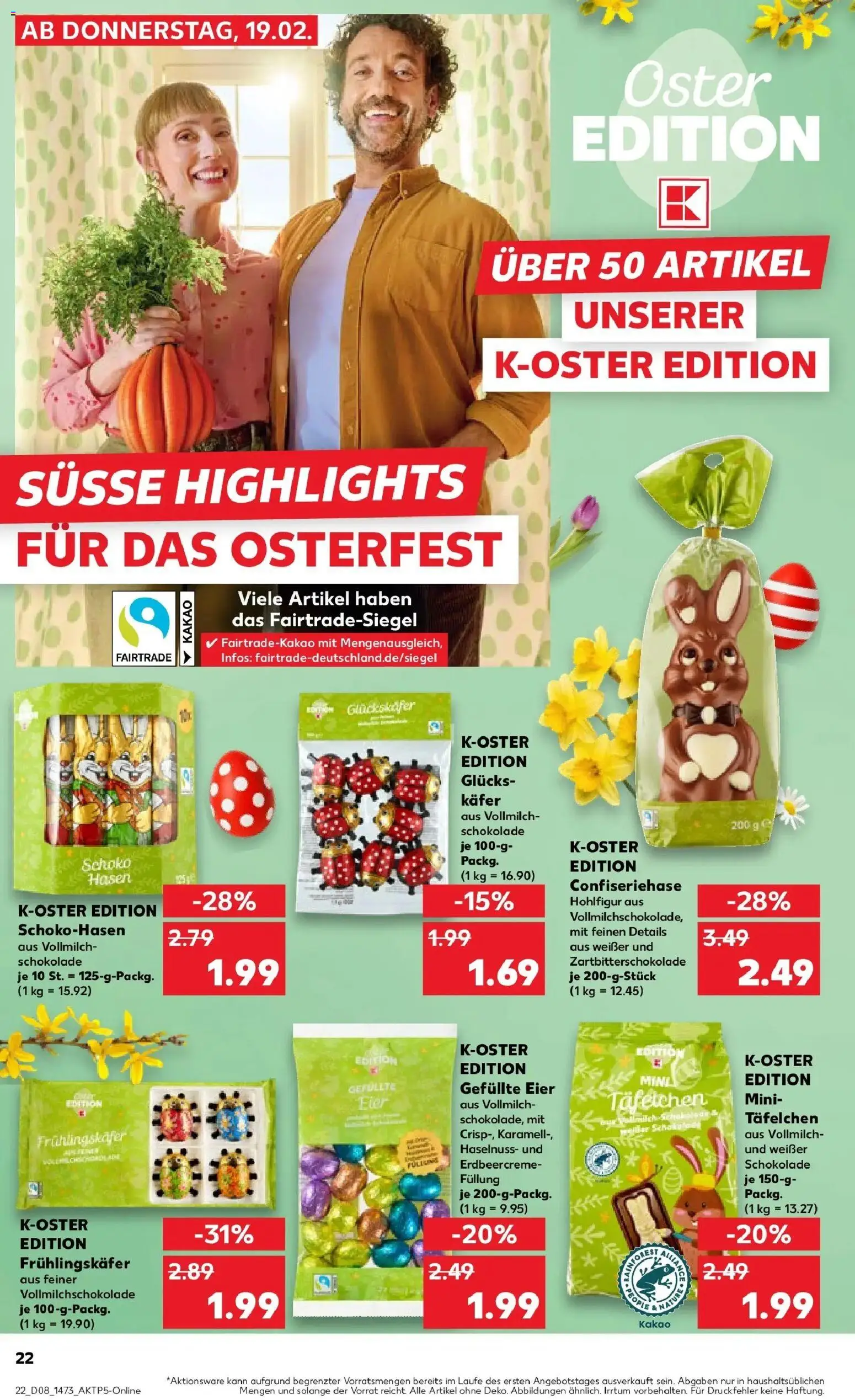 Kaufland prospekt Blankenfelde-Mahlow	 – gültig ab 22.02.2026 | Seite: 22 | Produkte: Eier, Schokolade