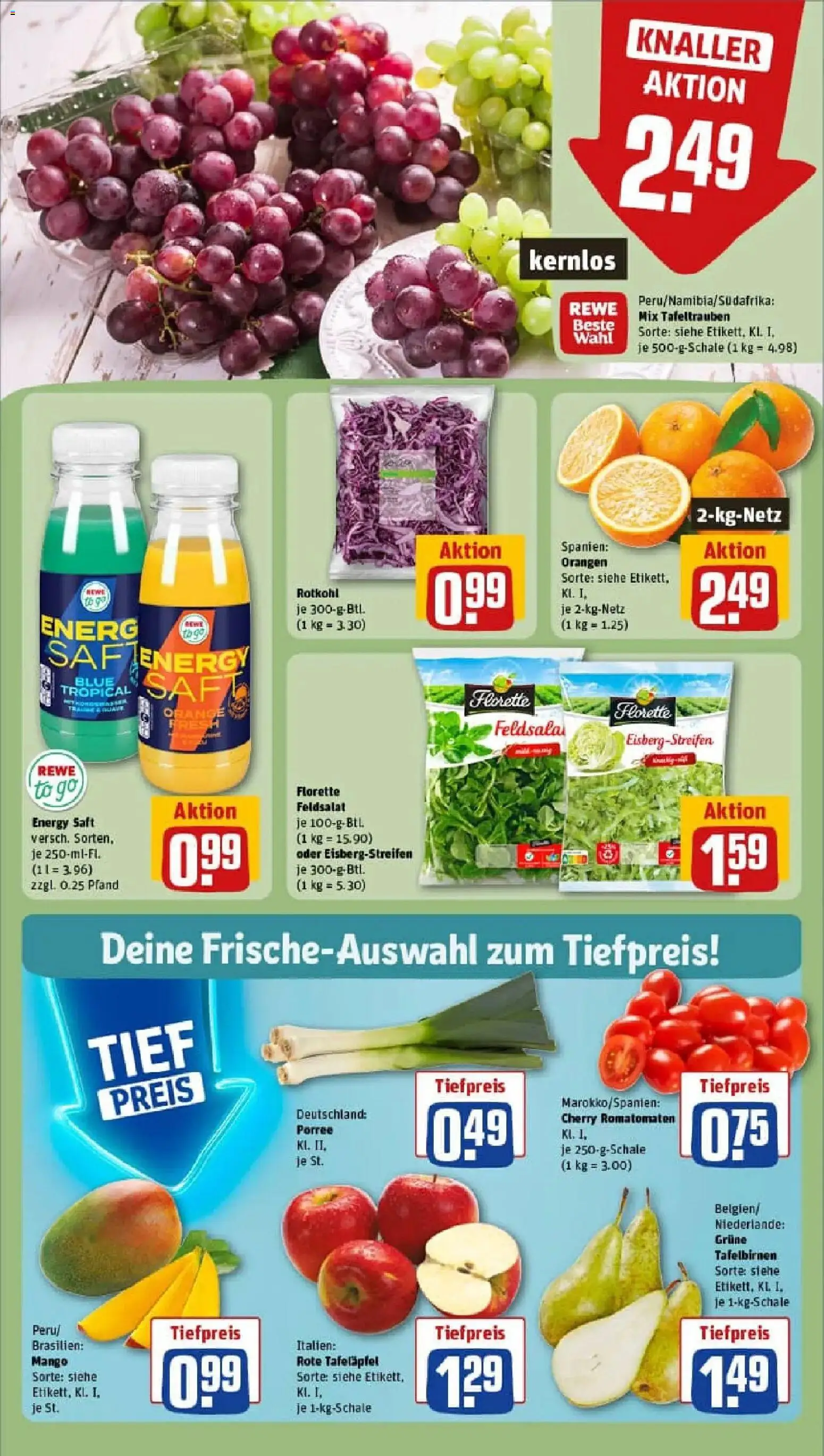 Rewe prospekt Esslingen/Stadtmitte	 – gültig ab 18.01.2026 | Seite: 8 | Produkte: Energy, Orangen, Mango, Saft