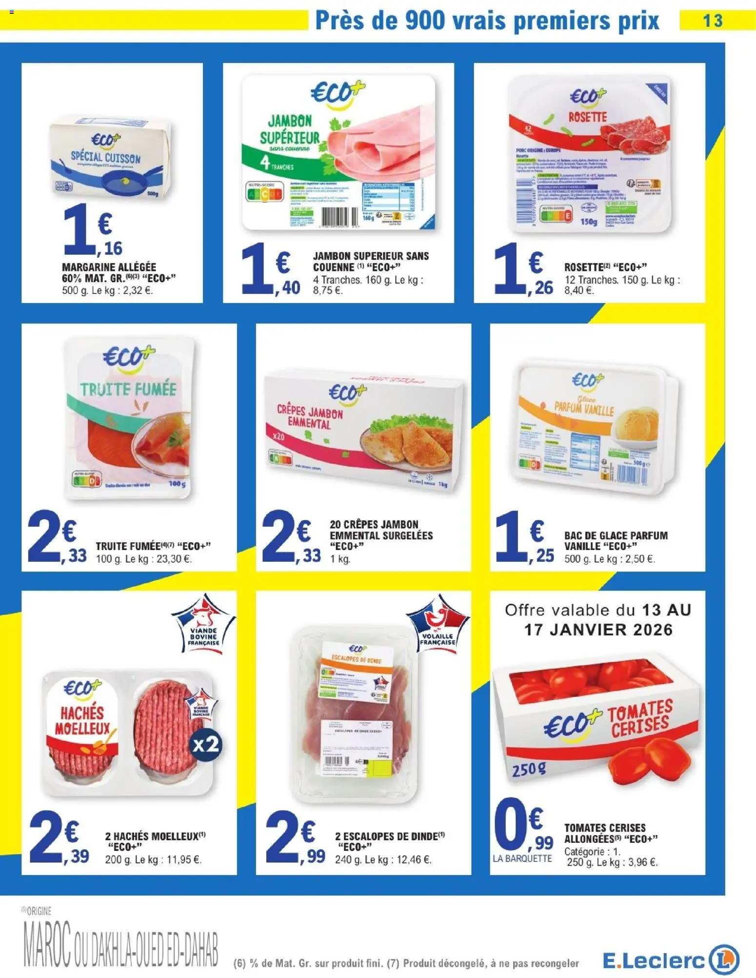 {H1} | Page: 13 | Produits: Cerises, Jambon, Tomates, Viande bovine