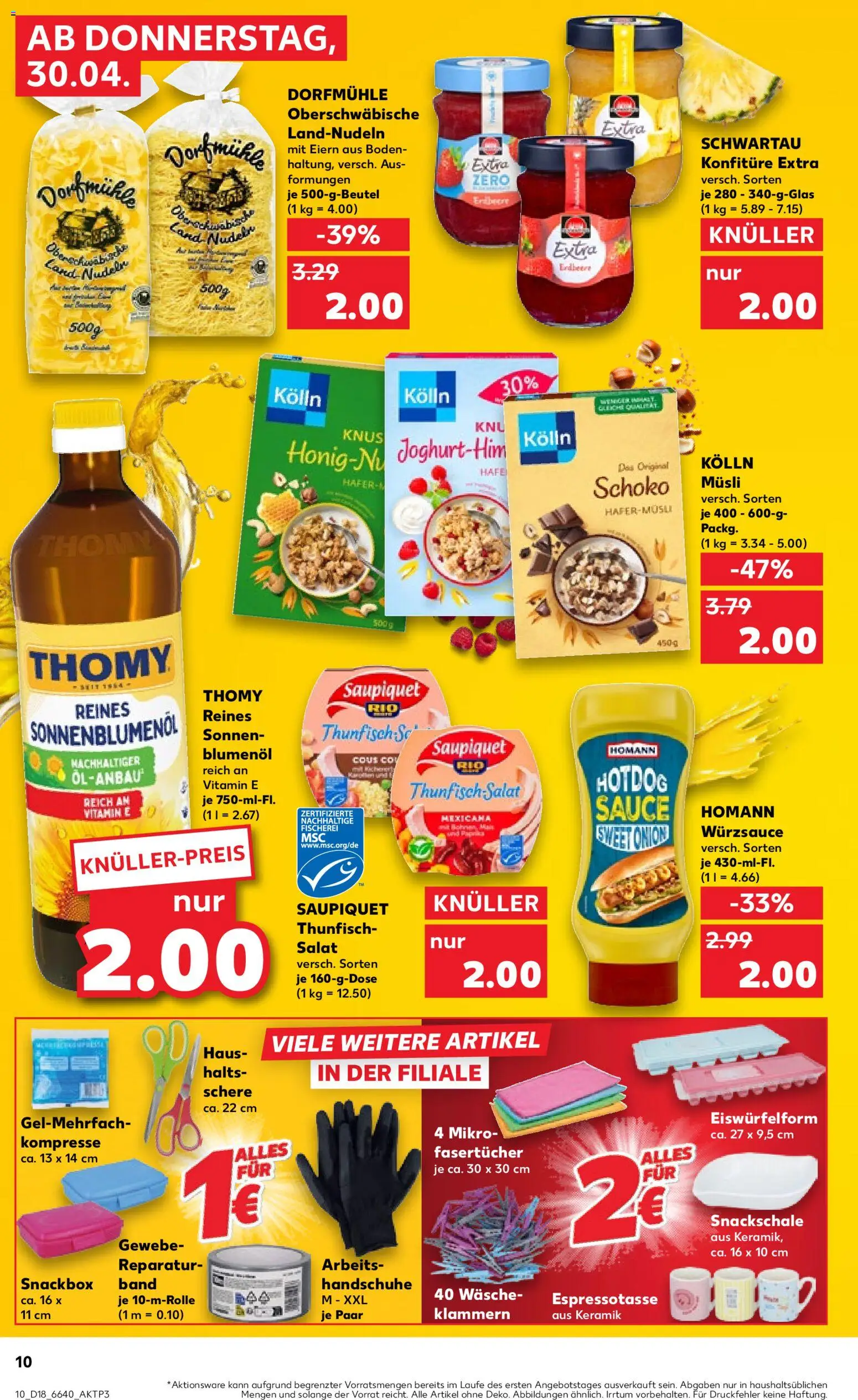 Kaufland Německo leták od 30.04.2026 | Strana: 10 | Produkty: Salát, Müsli
