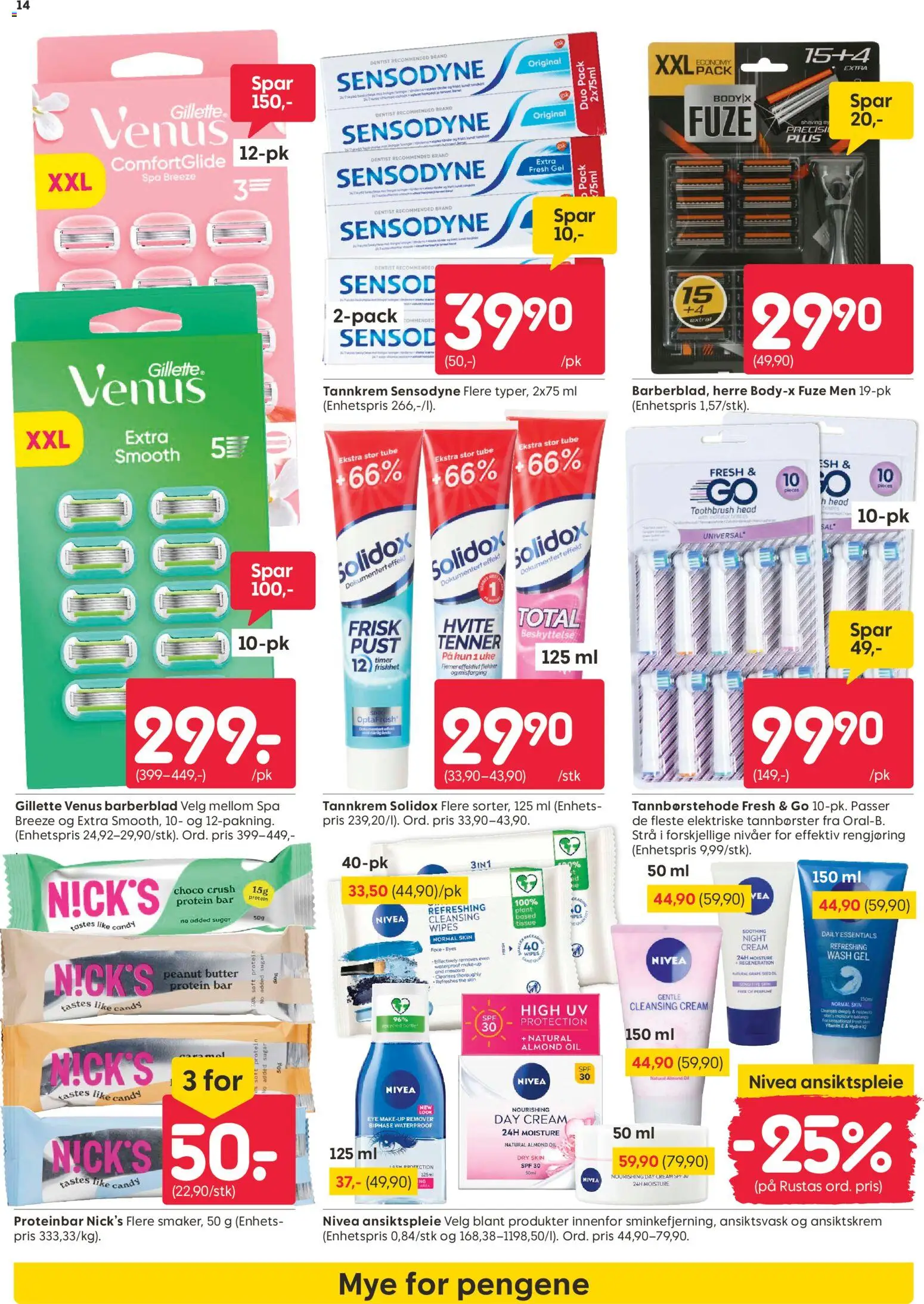 {H1} | Side: 14 | Produkter: Tannkrem, Body, Ansiktskrem, Necessär