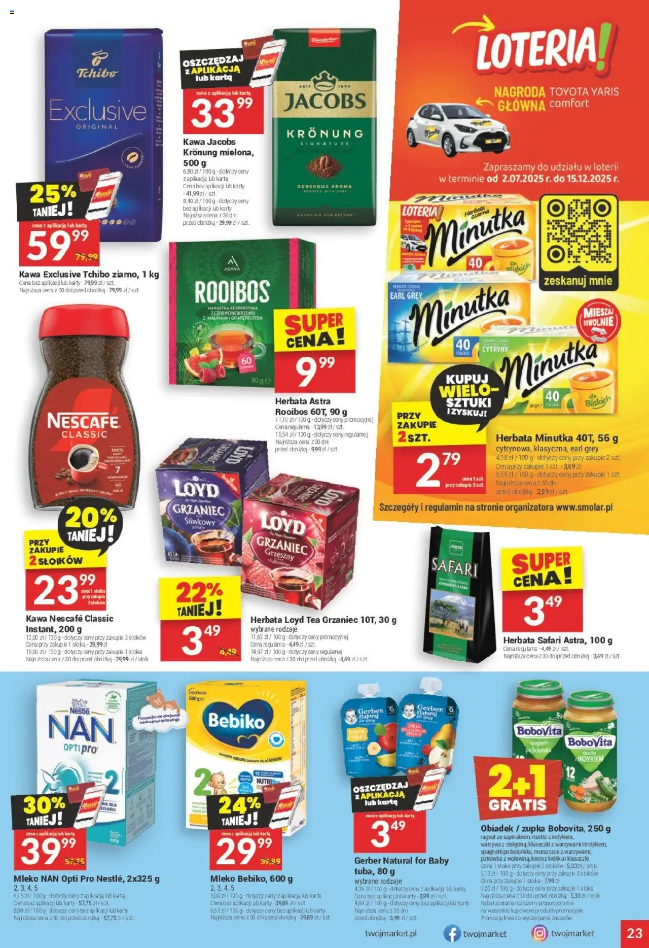 Twój Market Gazetka od 22.10.2025 | Strona: 23 | Produkty: Karta, Mleko nan, Mleko, Kawa