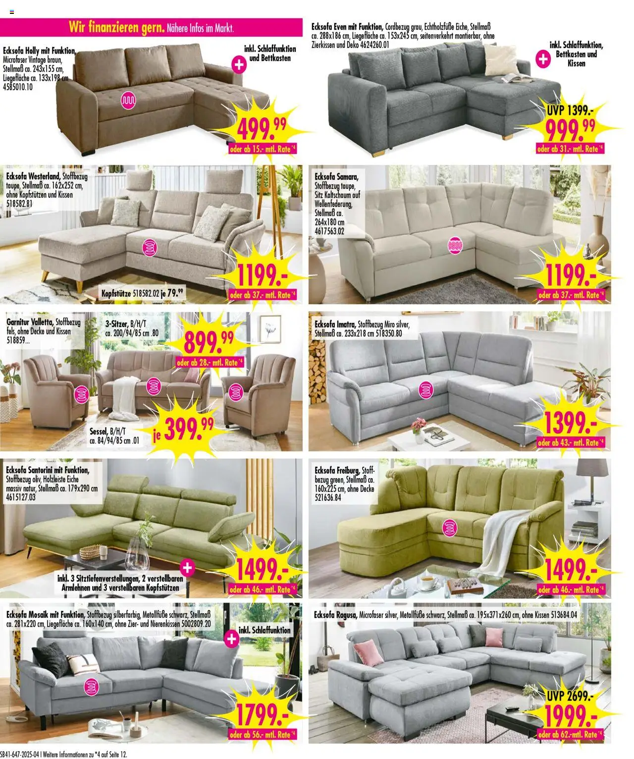 SB Möbel Boss Prospekt Neubrandenburg – gültig ab 04.10.2025 | Seite: 4 | Produkte: Ecksofa, Kissen, Decke