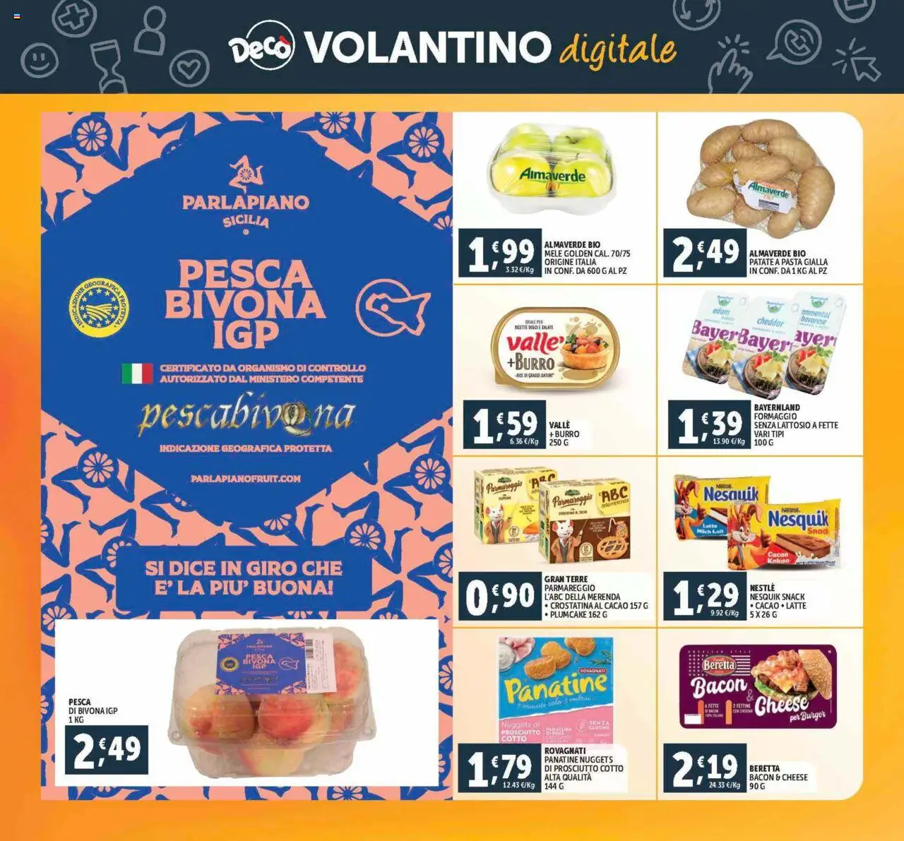 Volantino Decò del 12.09.2025 | Pagina: 22 | Prodotti: Prosciutto, Burro, Pesca, Plumcake