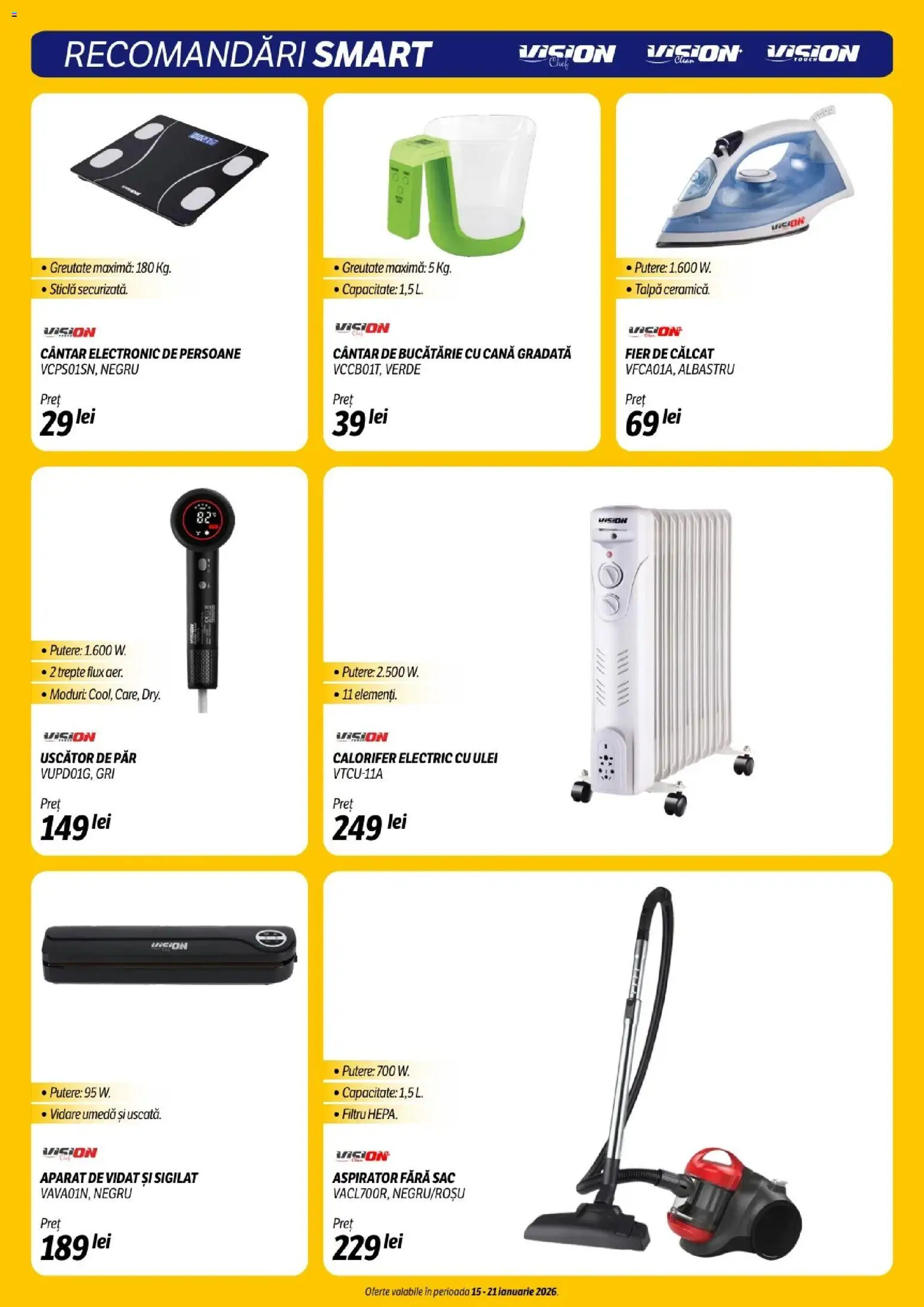 Noul catalog Flanco – valabil de la 15.01.2026 | Pagină: 21 | Produse: Cântar electronic, Uscător De Păr, Calorifer, Ulei