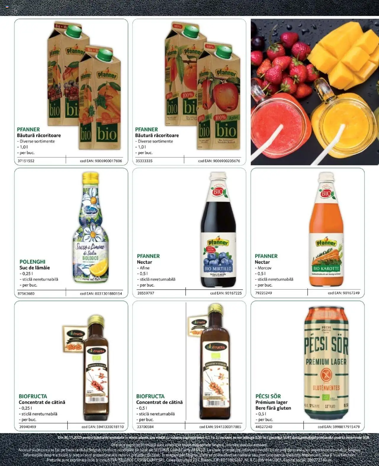 Noul catalog Selgros – valabil de la 09.02.2024 | Pagină: 49 | Produse: Afine, Suc, Bere, Lămâie