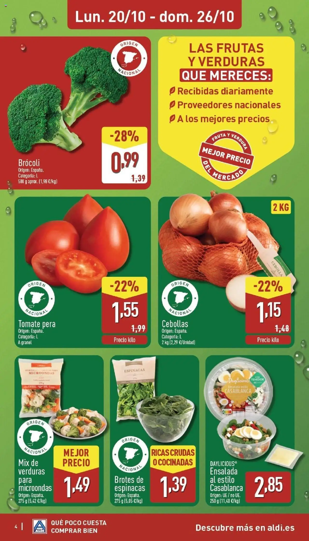 Aldi folleto Península │ válido desde el 20.10.2025 | Página: 4 | Productos: Πορσελάνη, Ensalada, Παγωμένο τσάι