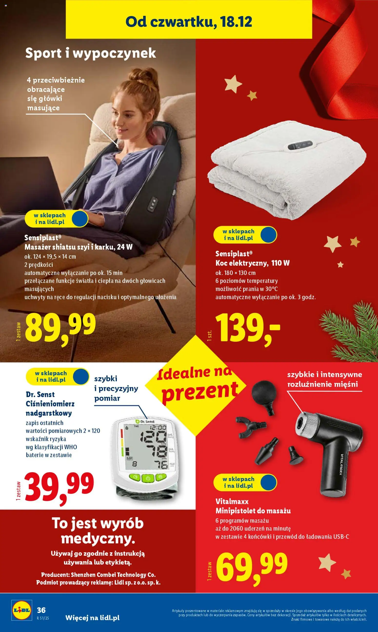 Lidl Katalog od 15.12.2025 | Strona: 42 | Produkty: Ciśnieniomierz, Baterie, Koc