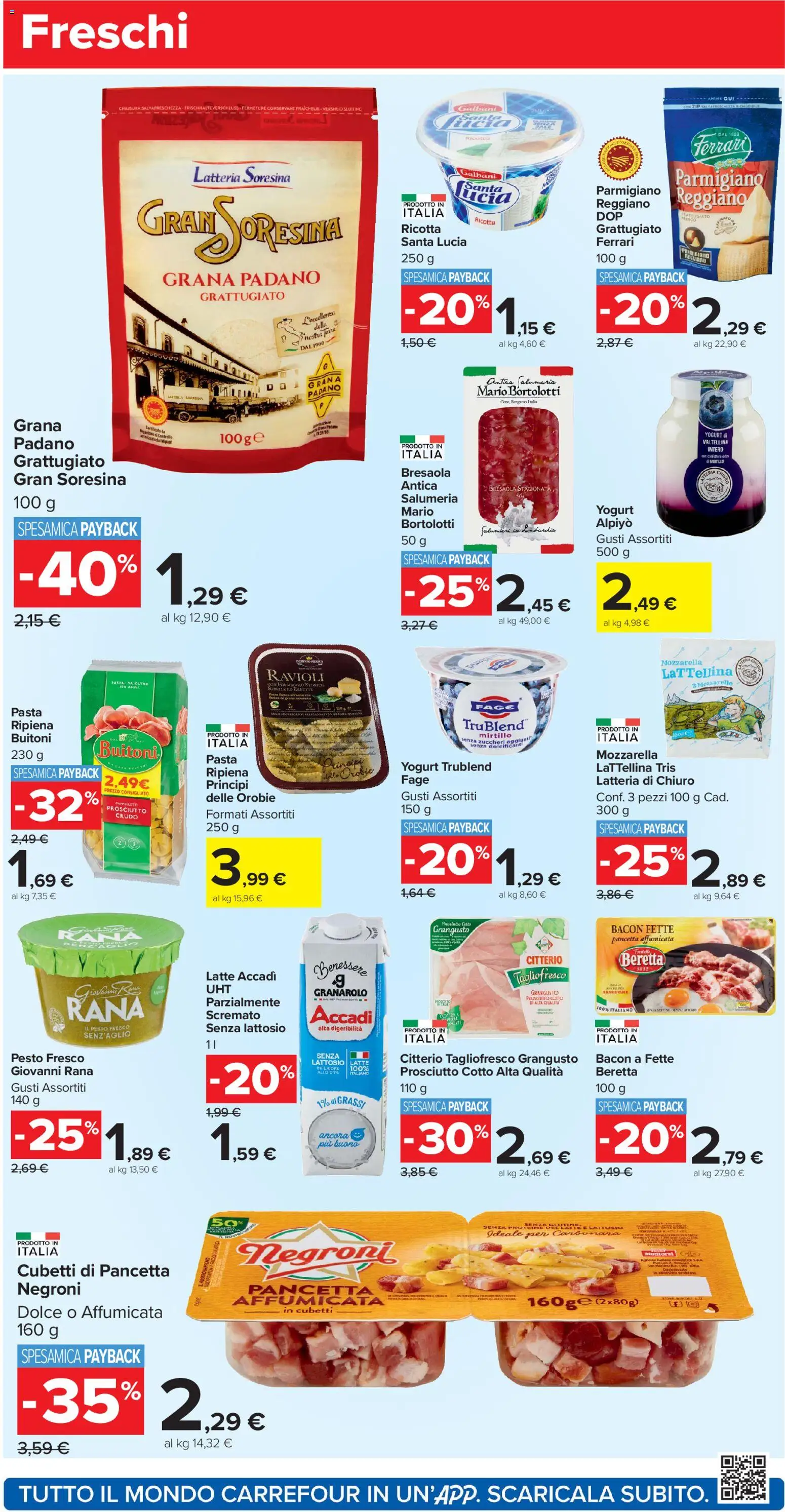 Volantino Carrefour del 02.01.2026 | Pagina: 8 | Prodotti: Bresaola, Mozzarella, Grana Padano, Ricotta