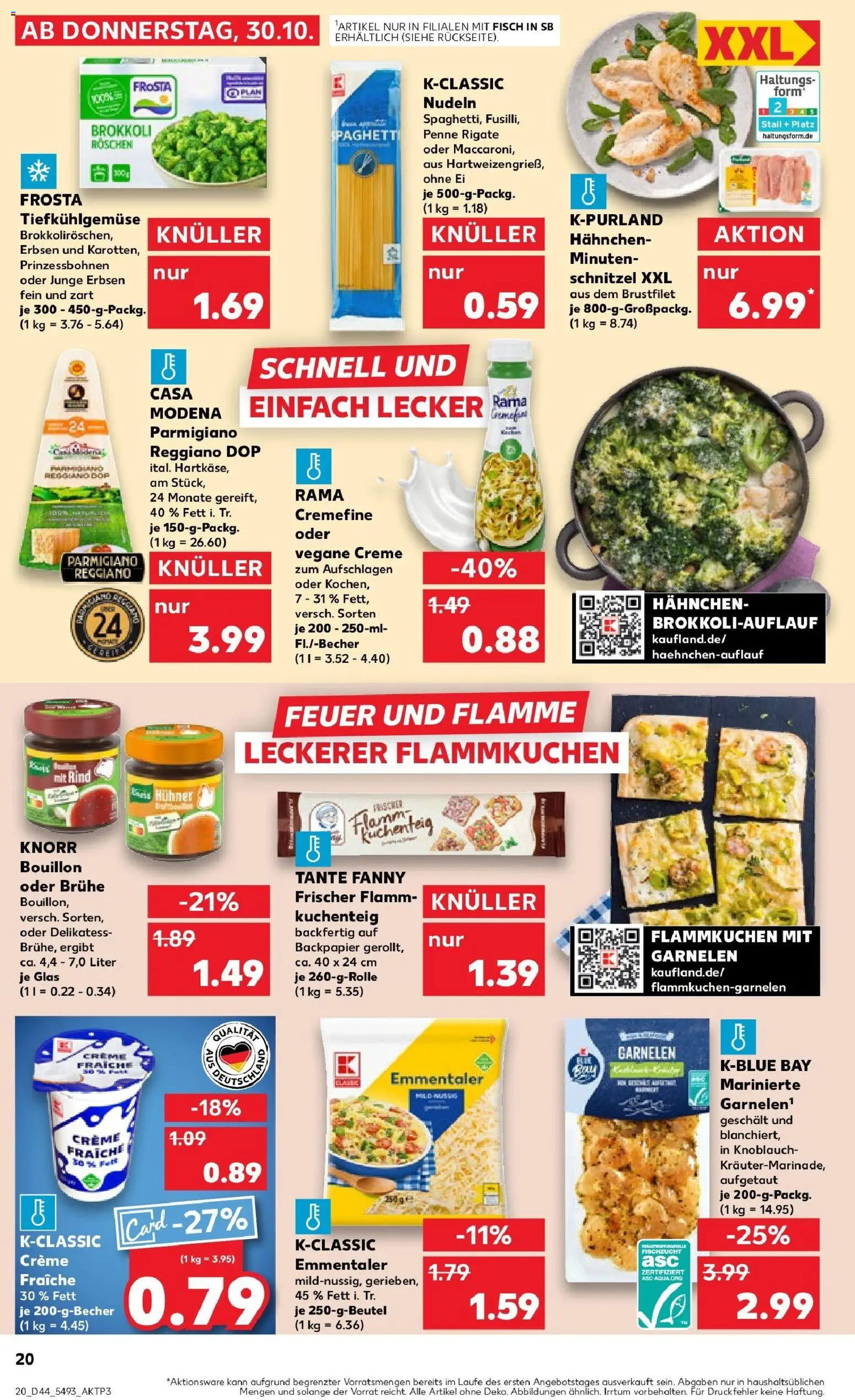 Kaufland prospekt Metzingen	 – gültig ab 30.10.2025 | Seite: 20 | Produkte: Knorr, Schnitzel, Frosta, Brokkoli