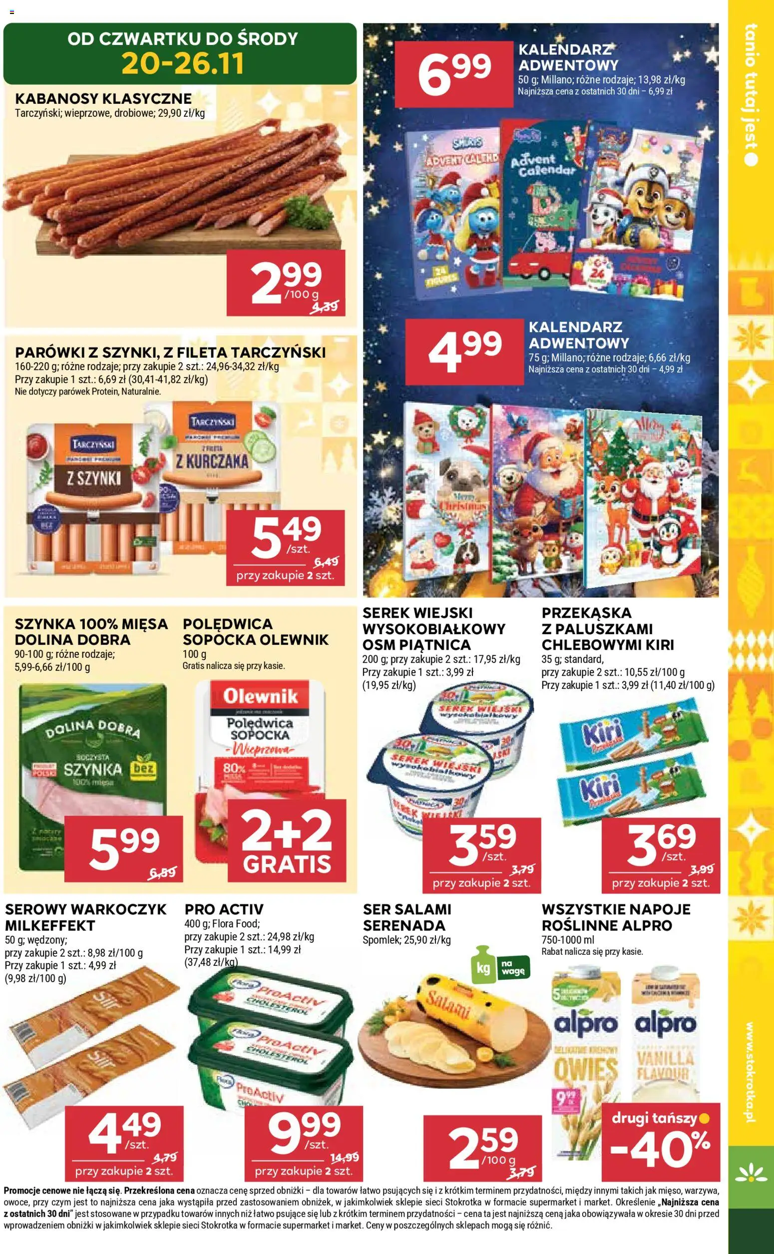 Stokrotka Gazetka - Market od 20.11.2025 | Strona: 5 | Produkty: Serek, Stokrotka, Kalendarz, Kabanosy