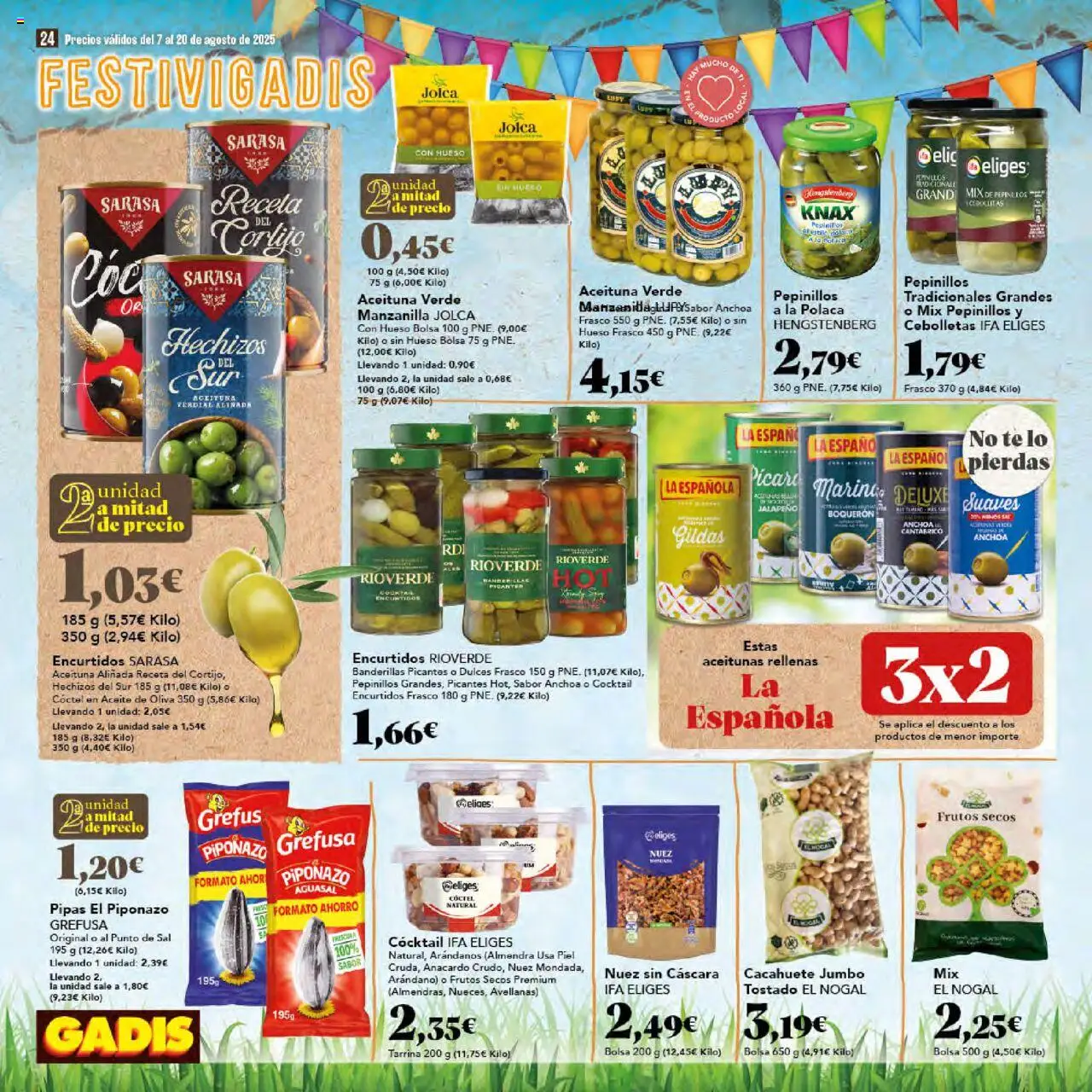Gadis folleto │ válido desde el 07.08.2025 | Página: 24 | Productos: Aceite, Frutos secos, Té, Bolsa