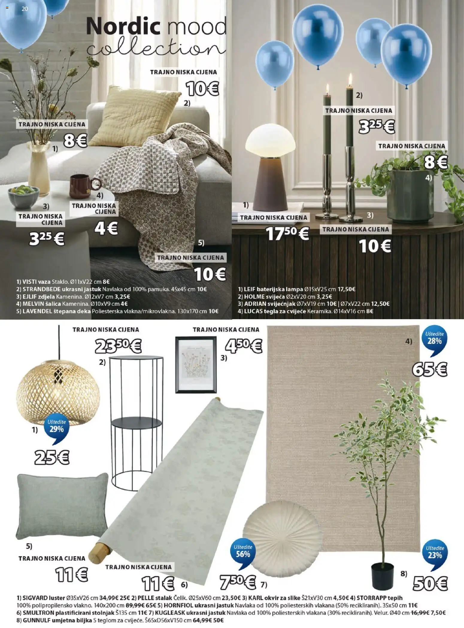 JYSK katalog | vrijedi od 22.04.2026 | Stranica: 20 | Proizvodi: Tepih, Vaza, Stolnjak, Luster