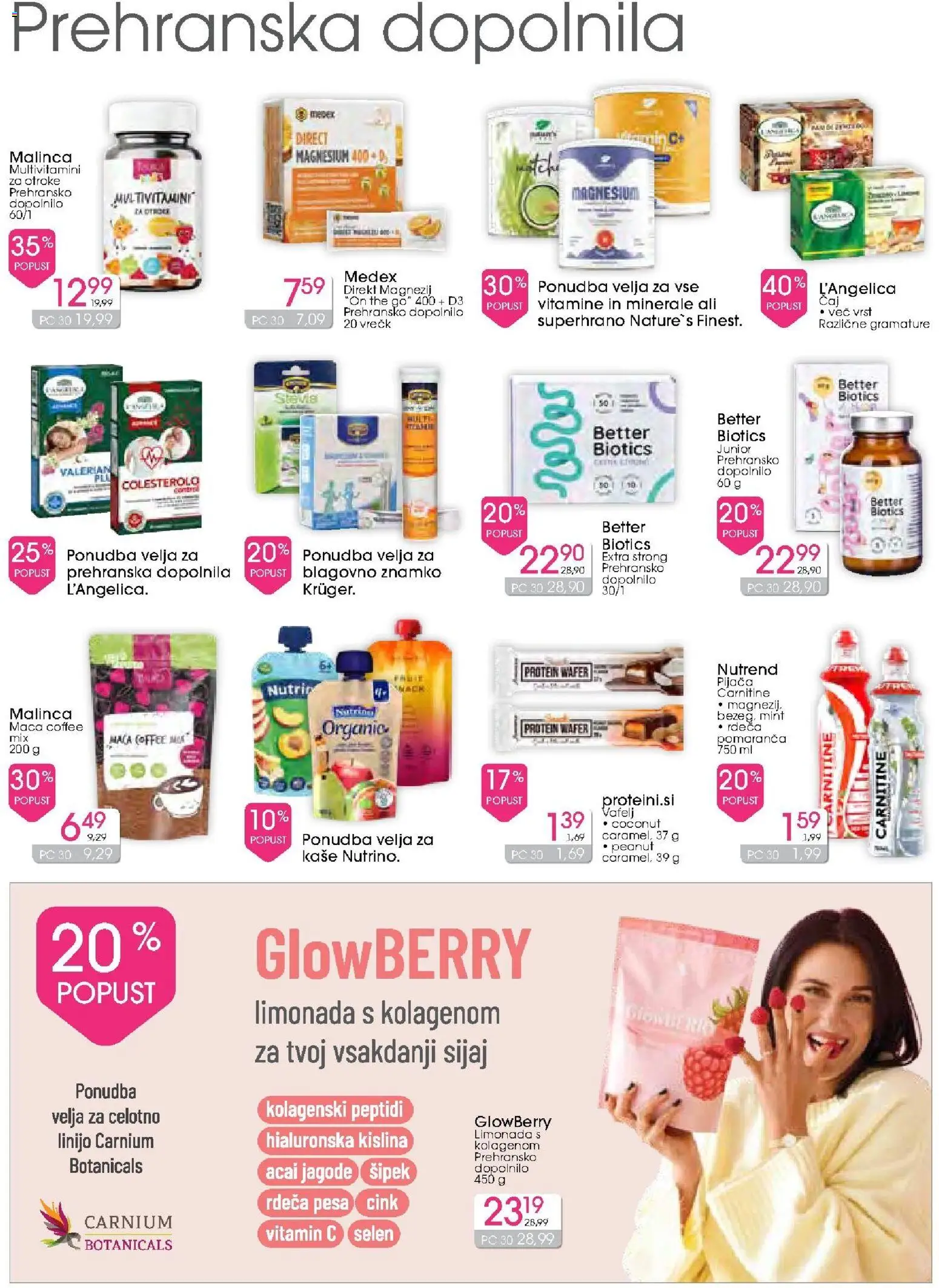 Novi Tuš drogerija katalog ponudbe – veljaven od 14.01.2026 | Stran: 13 | Izdelki: Prehranska dopolnila, Caj, Jagode, Pesa