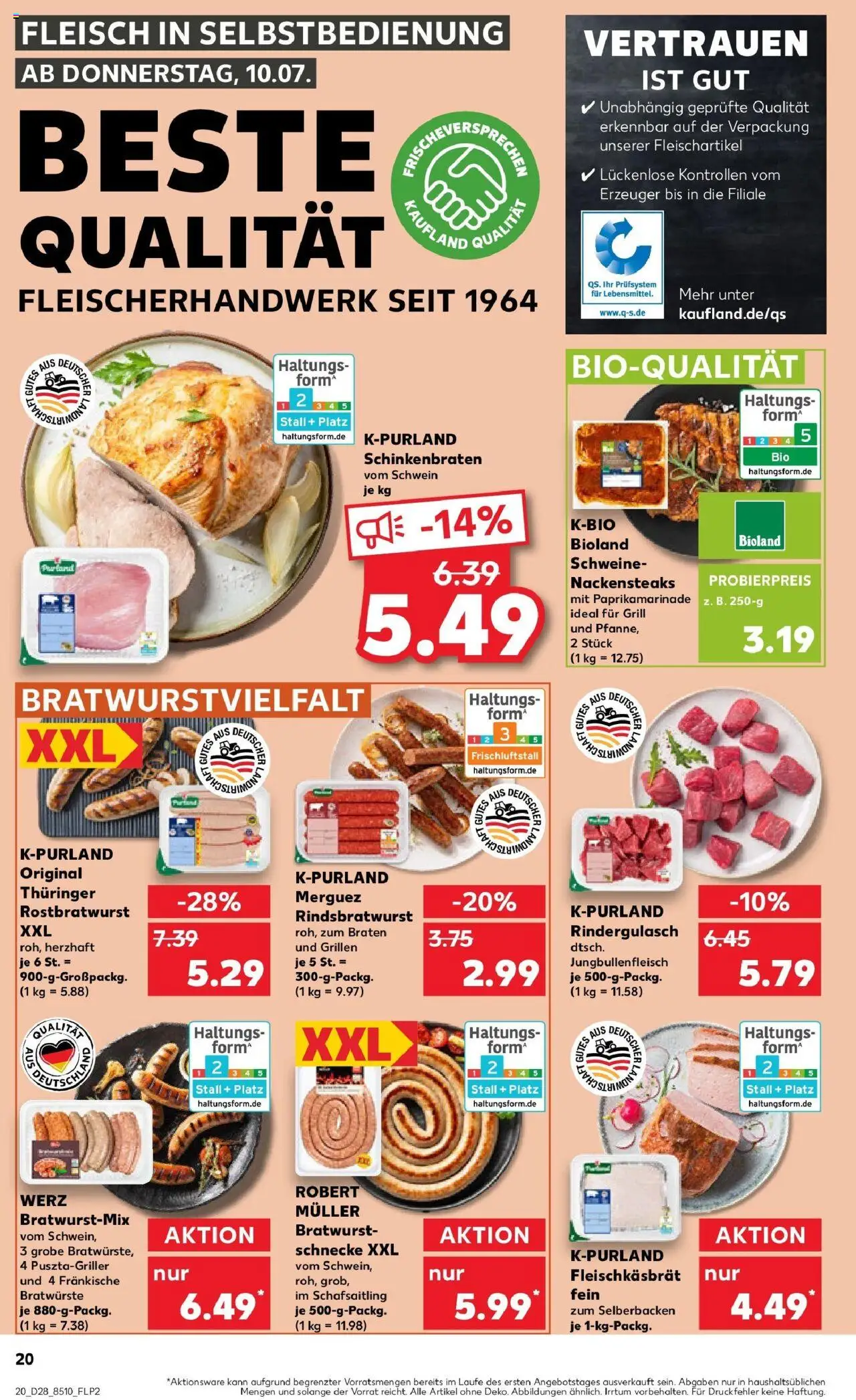 Kaufland prospekt Frankenthal	 - gültig ab dem 09.07.2025 | Seite: 20 | Produkte: Nackensteaks, Grill, Rindergulasch, Steak